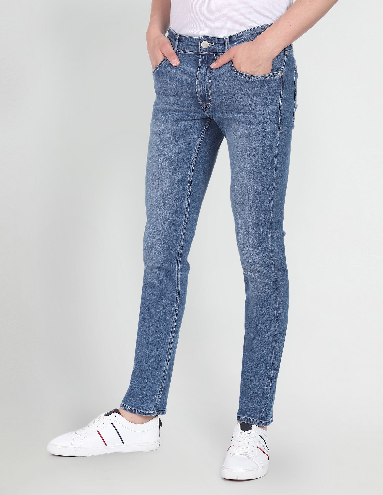 Stone Wash Brandon Slim Tapered Fit Jeans - Image 4