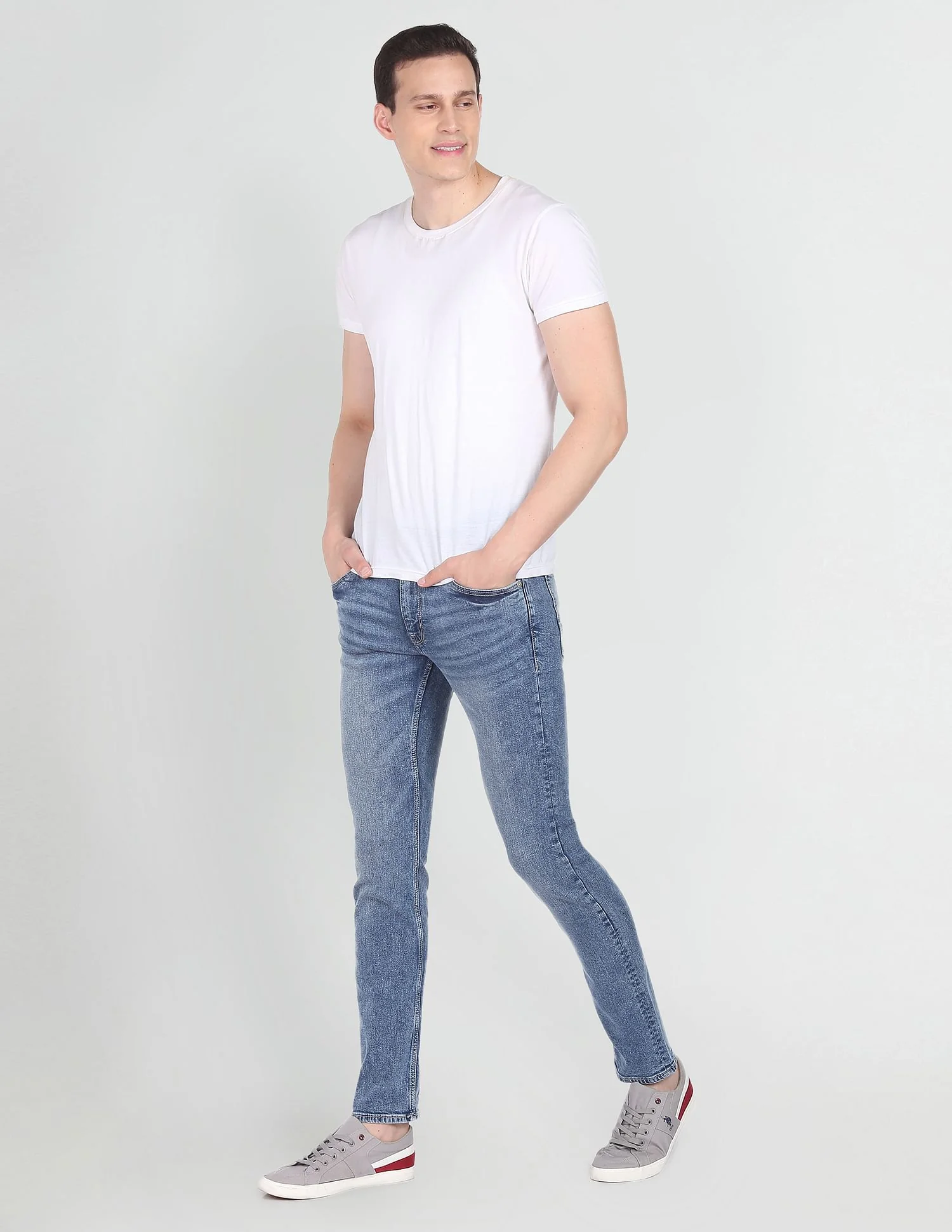 Stone Wash Brandon Slim Tapered Fit Jeans - Image 3