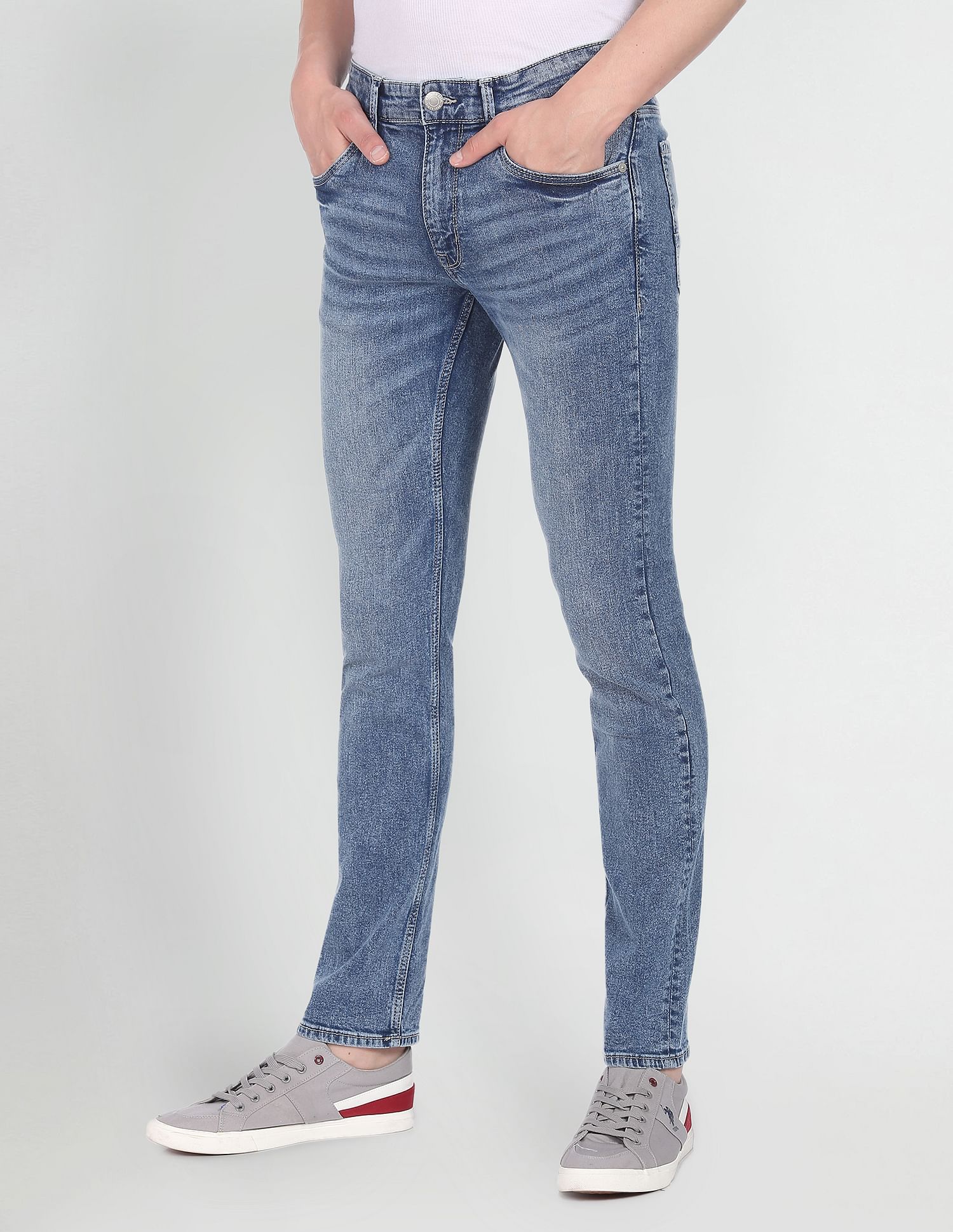 Stone Wash Brandon Slim Tapered Fit Jeans - Image 4