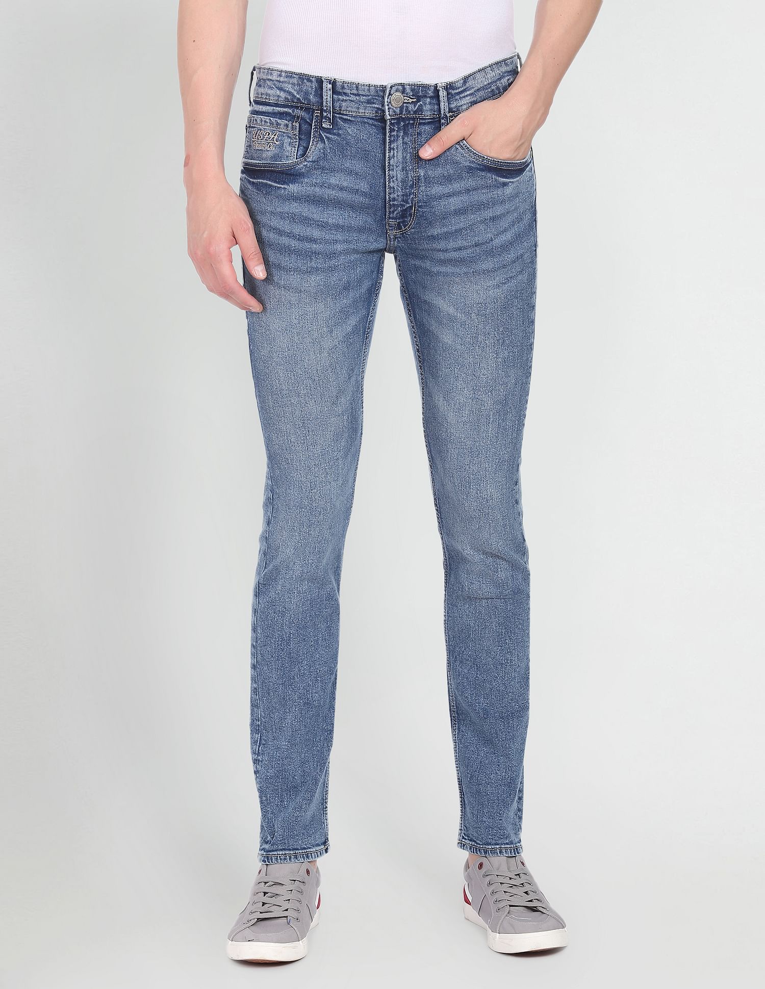 Stone Wash Brandon Slim Tapered Fit Jeans - Image 6