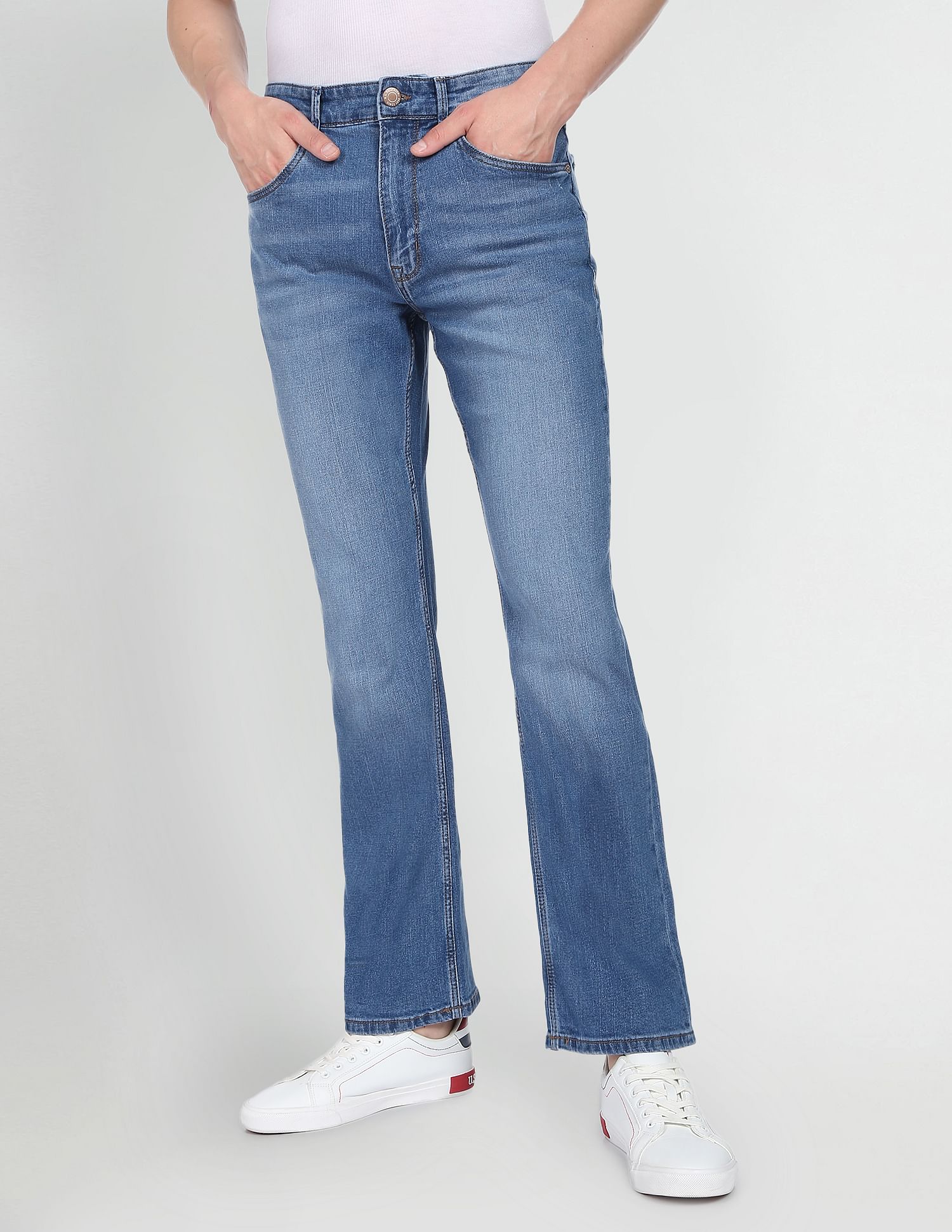 Stone Wash Connor Bootcut Fit Jeans