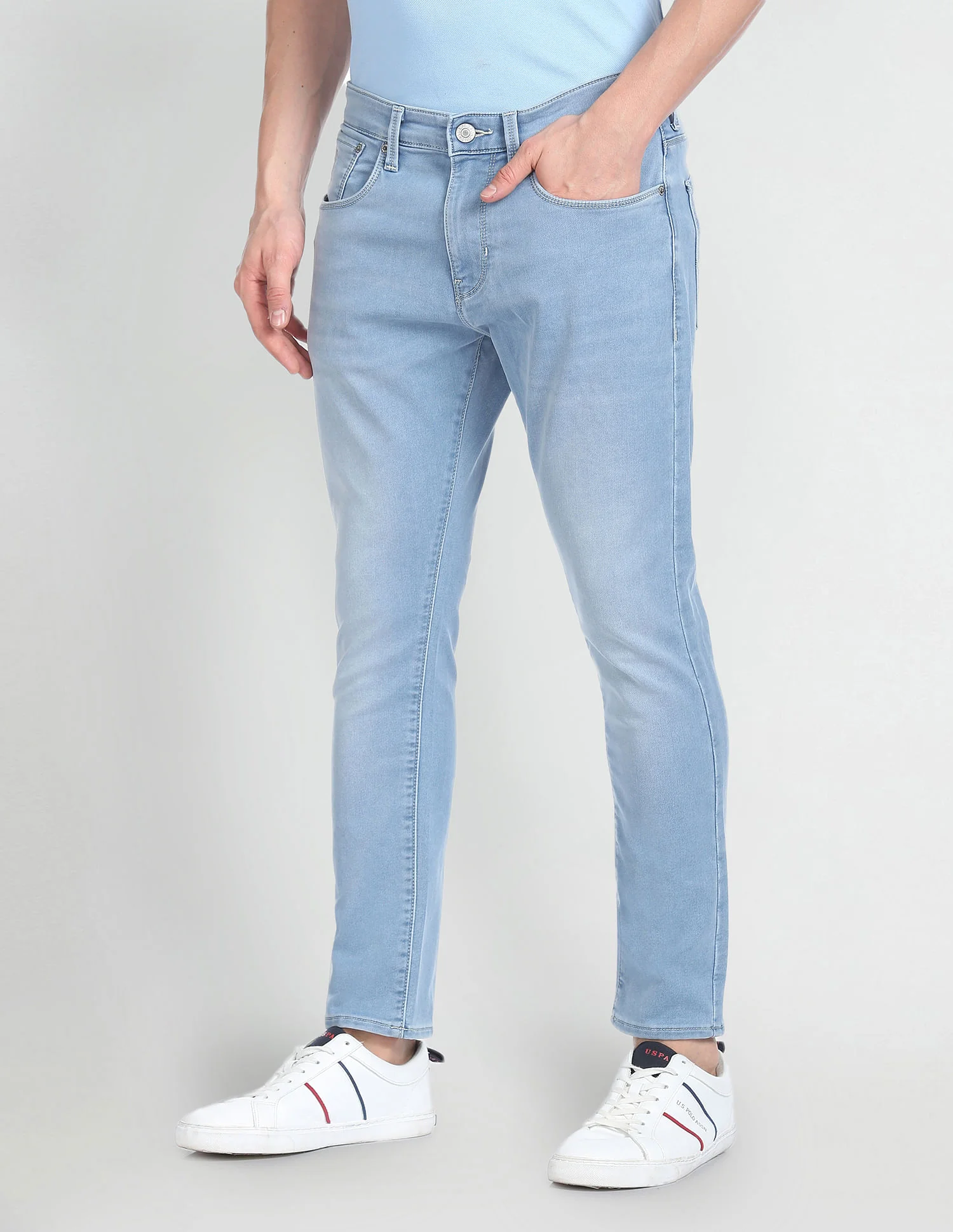 Stone Wash Henry Cropped Jeans - Image 4
