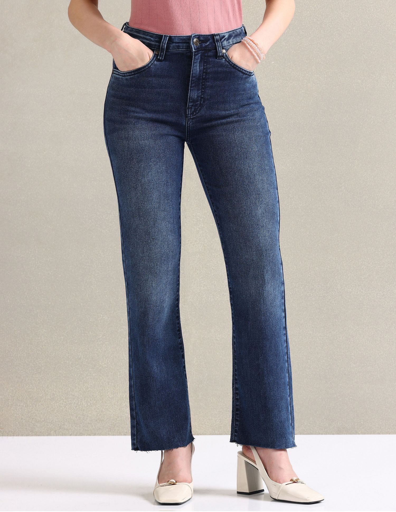 Straight Fit Blue Jeans