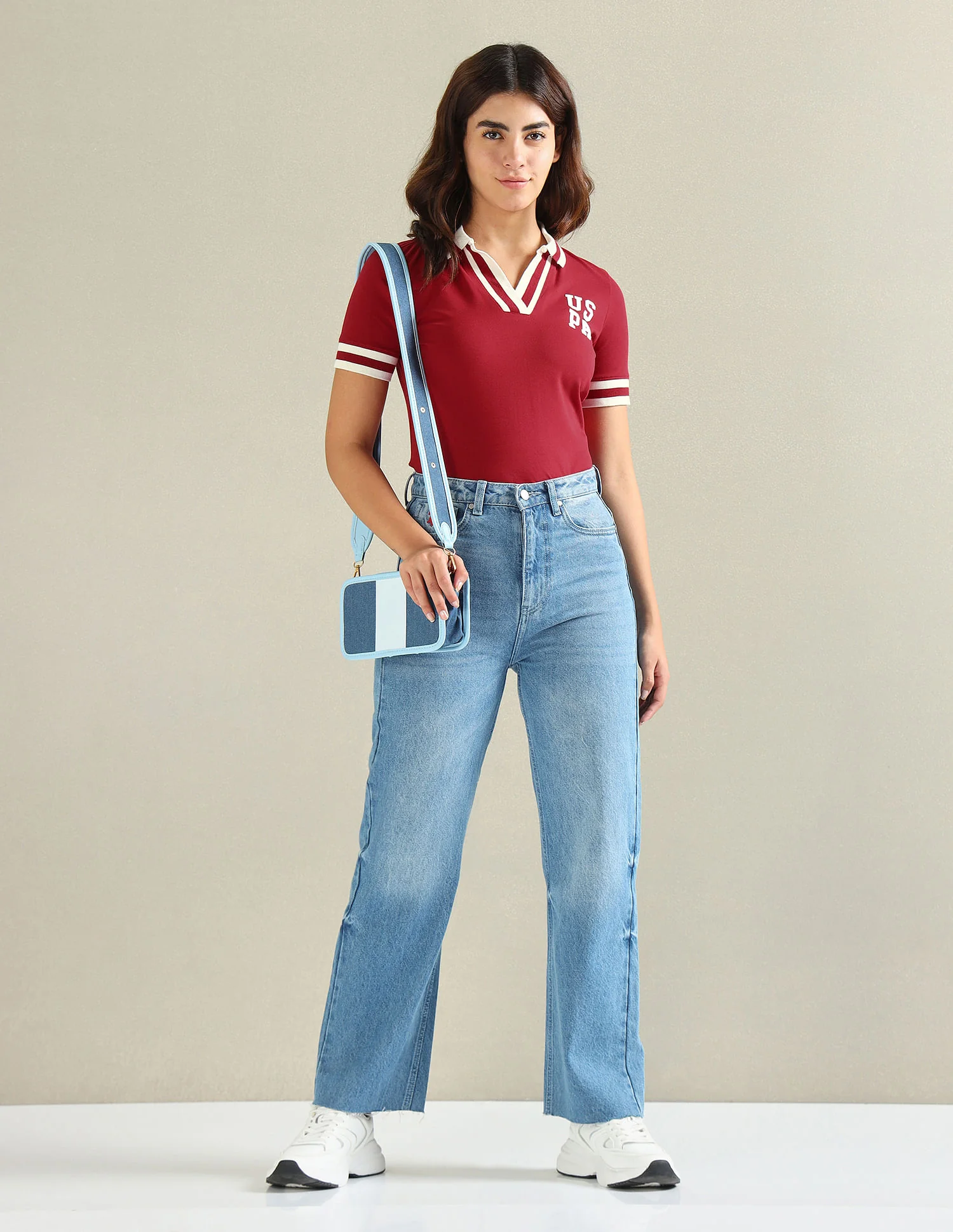 Striped Collar Pique Polo Shirt - Image 3