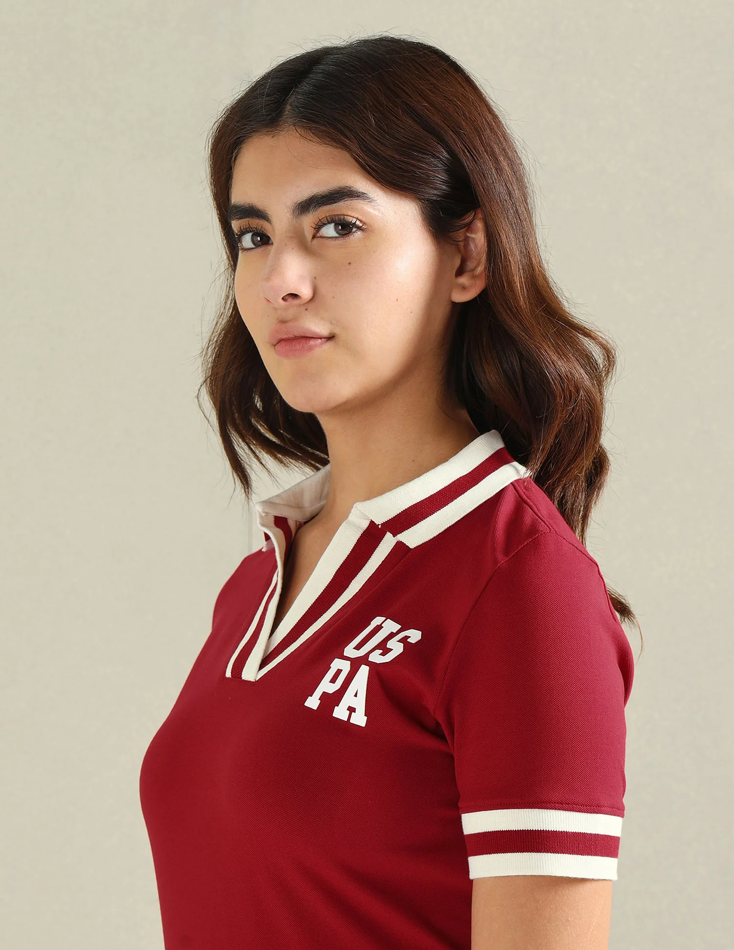 Striped Collar Pique Polo Shirt - Image 7