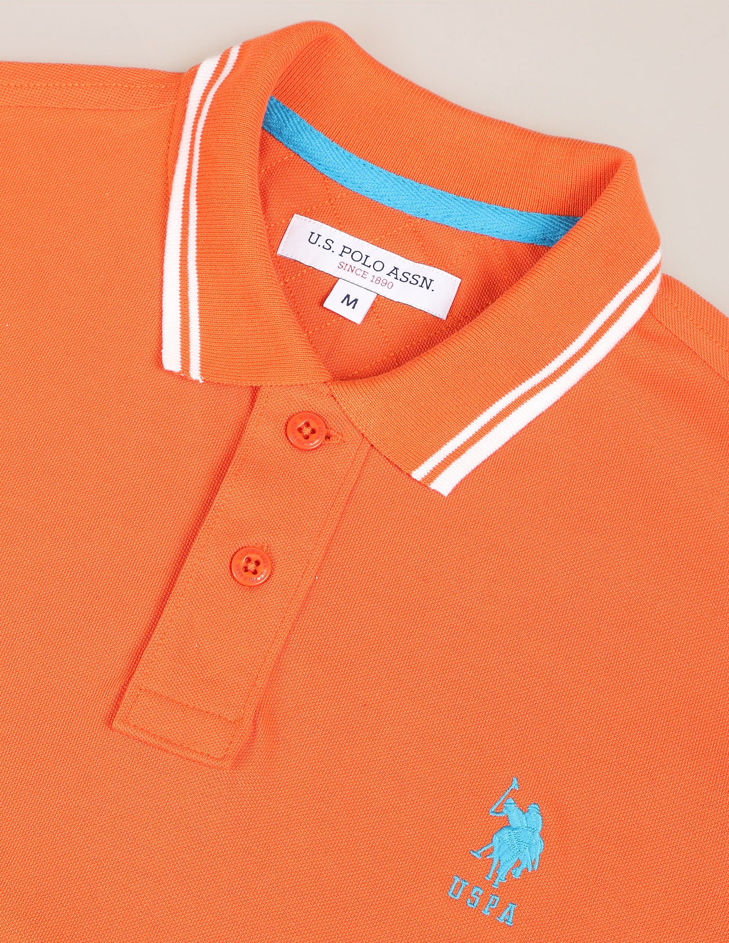 Striped Collar Pique Polo Shirt - Image 2