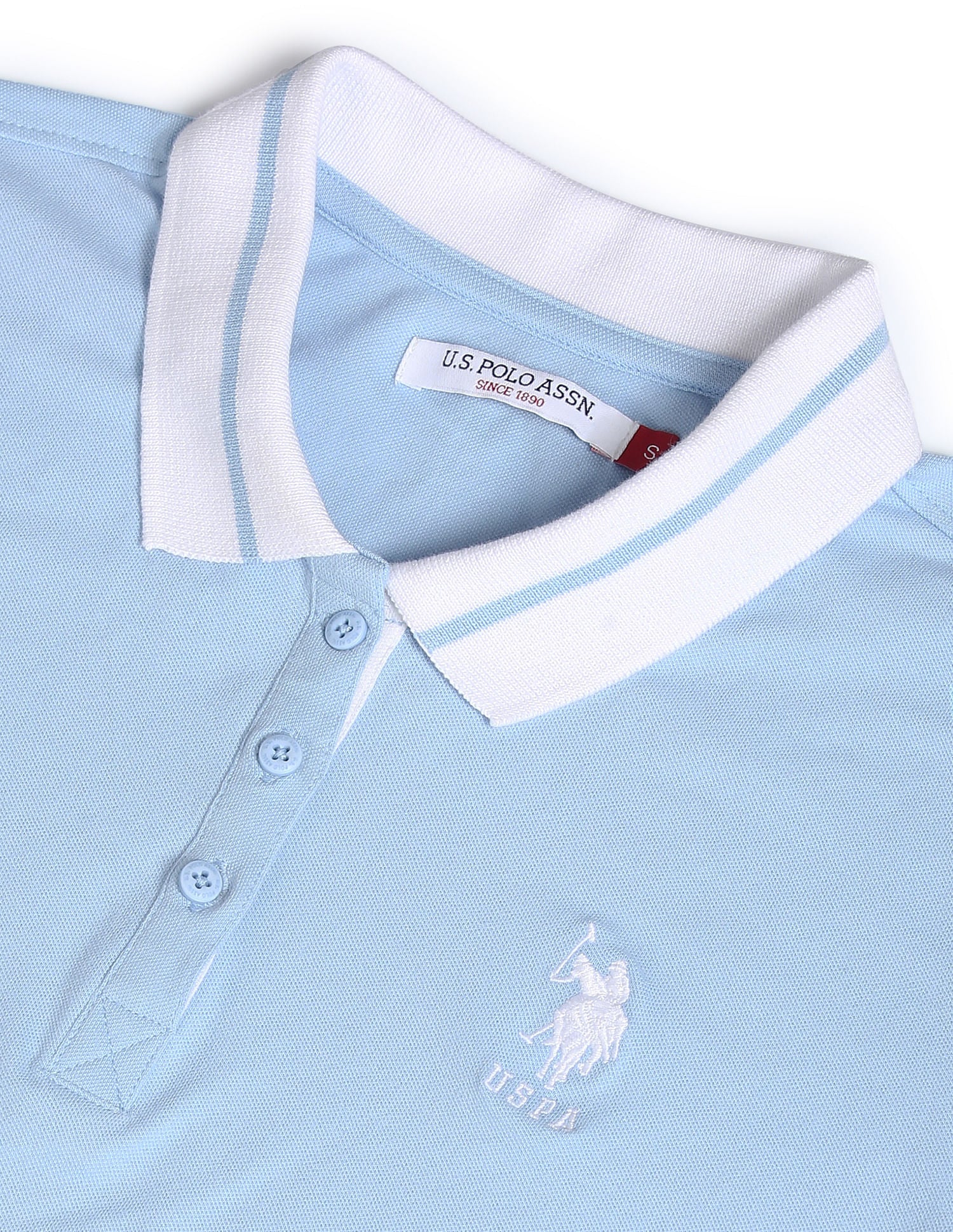Striped Collar Pique Polo Shirt - Image 2