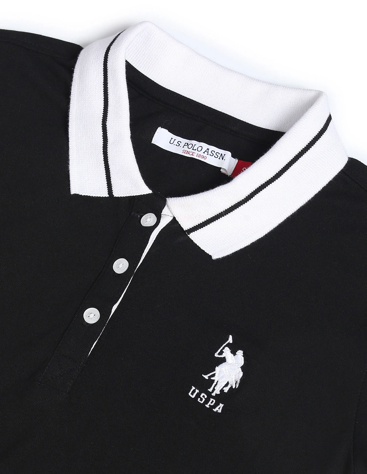 Striped Collar Pique Polo Shirt - Image 2