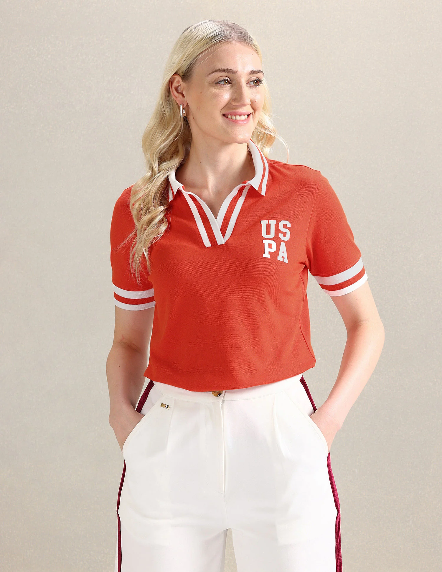 Striped Collar Pique Polo Shirt - Image 6
