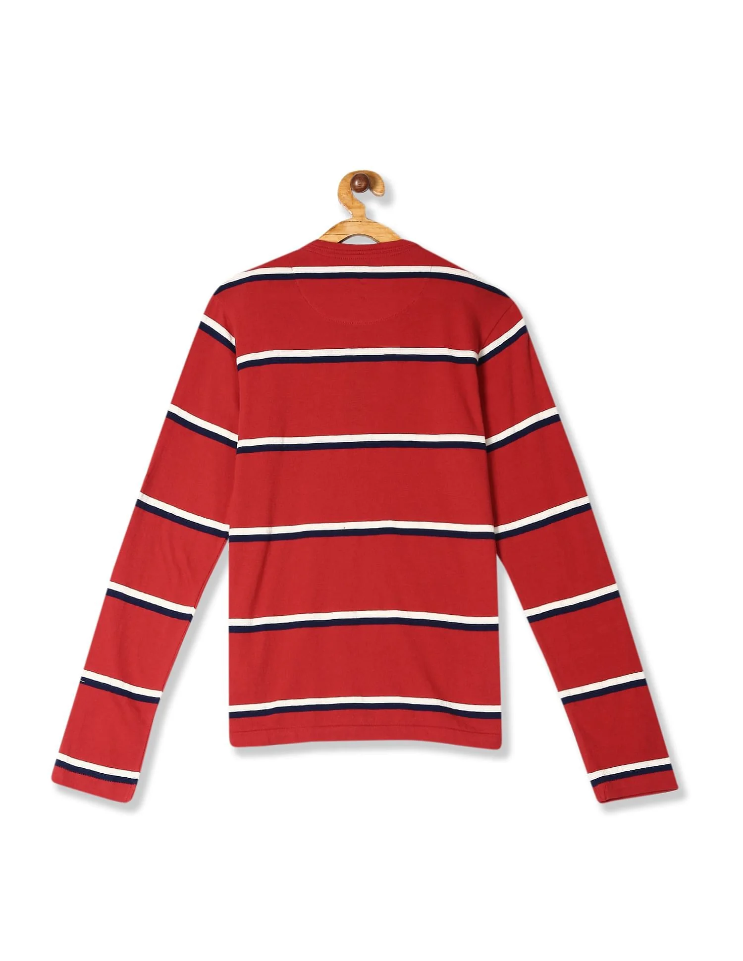 Striped Long Sleeve Henley T-Shirt - Image 2
