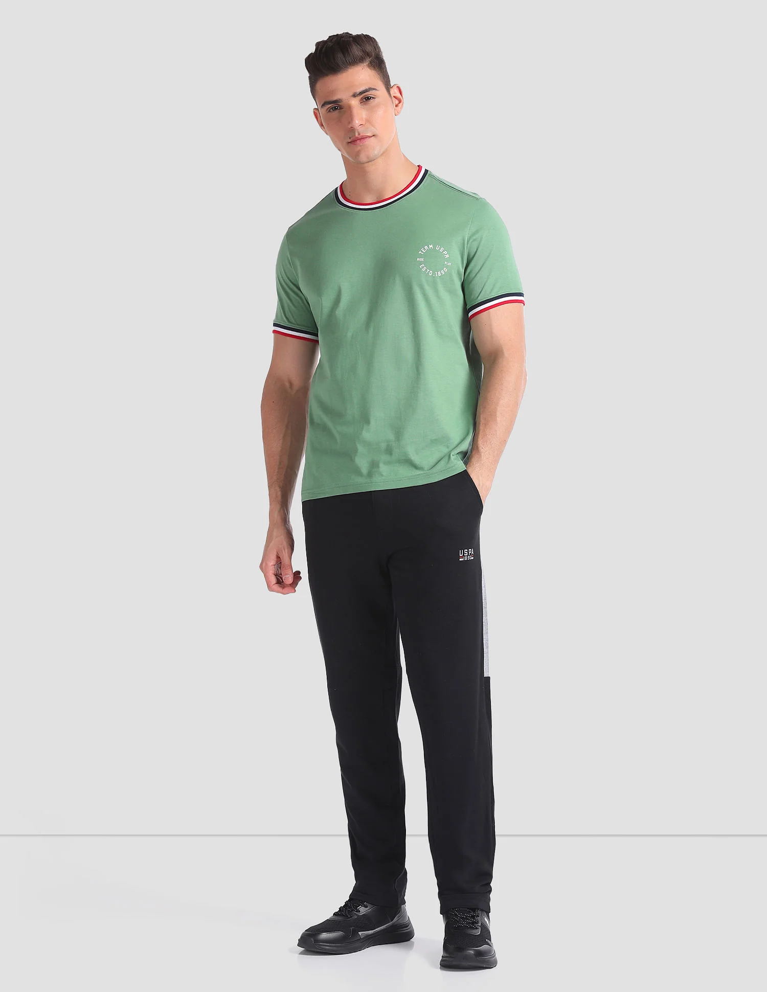 Striped Neck Cotton OEE01 Lounge T-Shirt - Pack Of 2 - Image 3