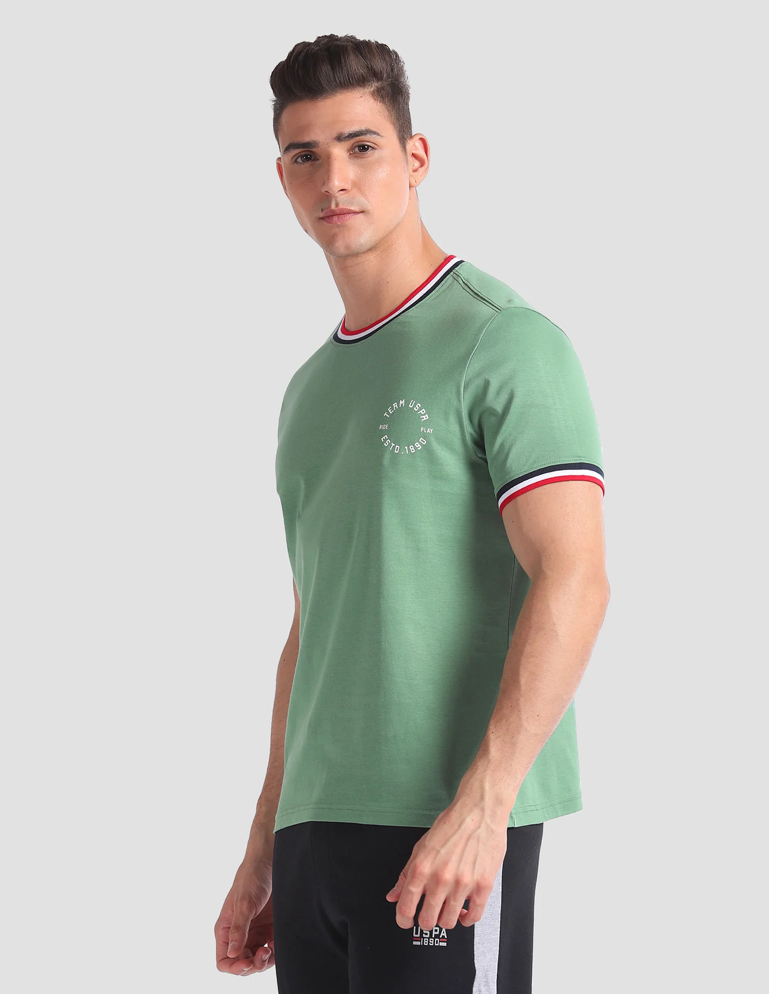 Striped Neck Cotton OEE01 Lounge T-Shirt - Pack Of 2 - Image 4