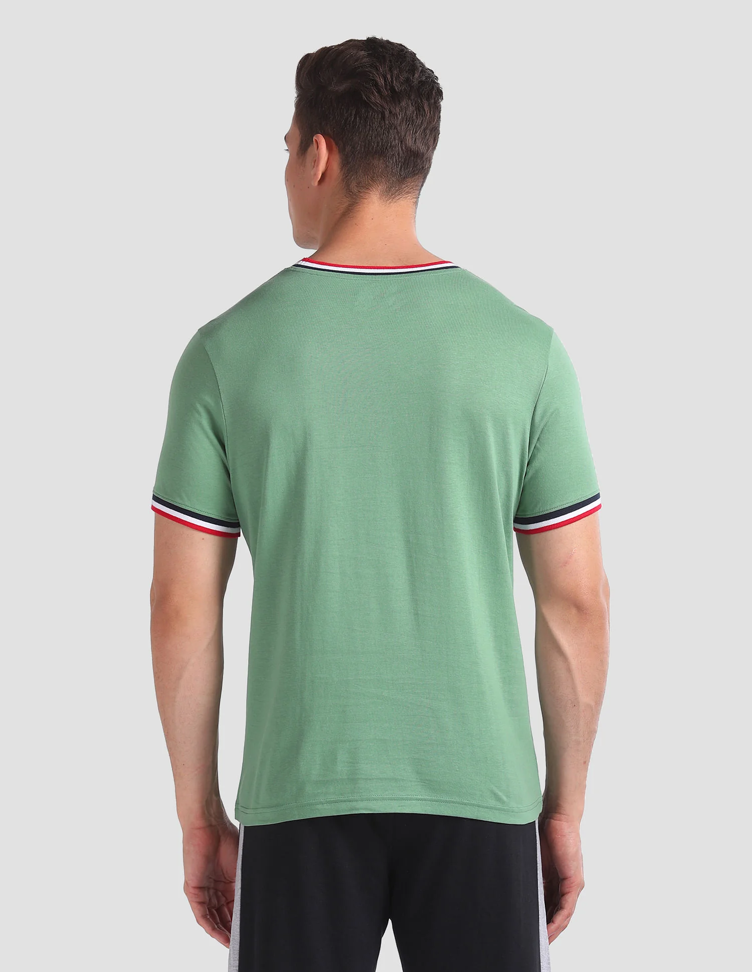 Striped Neck Cotton OEE01 Lounge T-Shirt - Pack Of 2 - Image 5