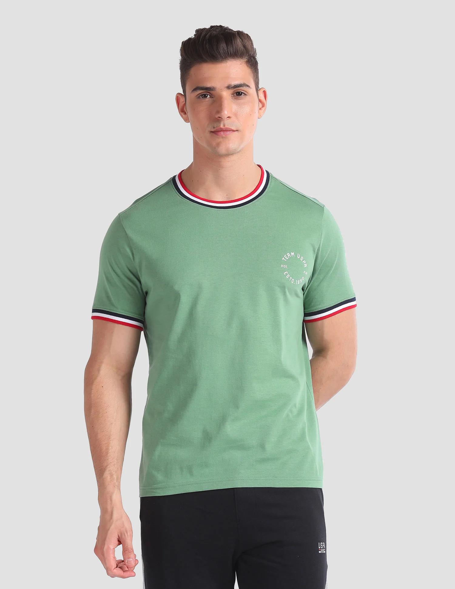Striped Neck Cotton OEE01 Lounge T-Shirt - Pack Of 2 - Image 6