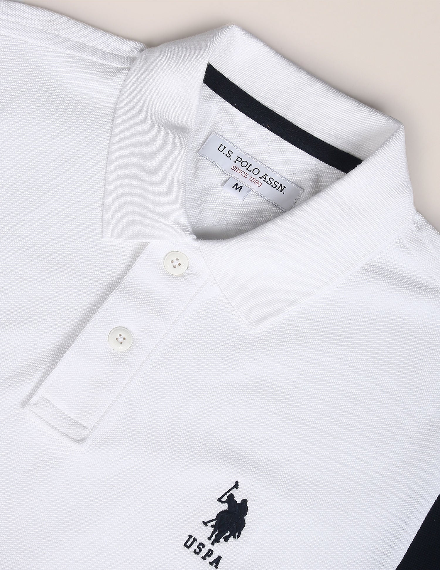 Striped Sleeve Cotton Polo Shirt - Image 2