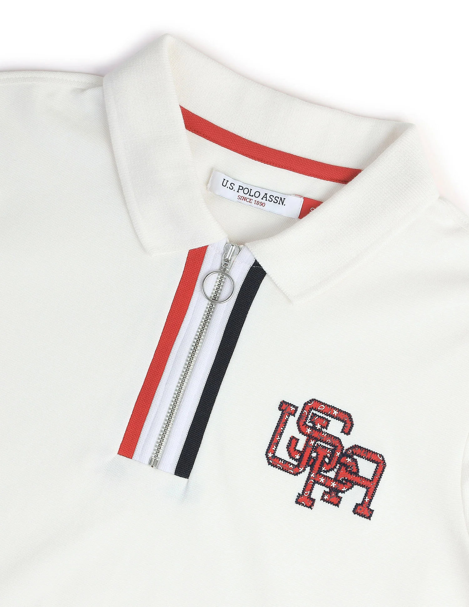 Striped Placket Pique Polo Shirt - Image 2
