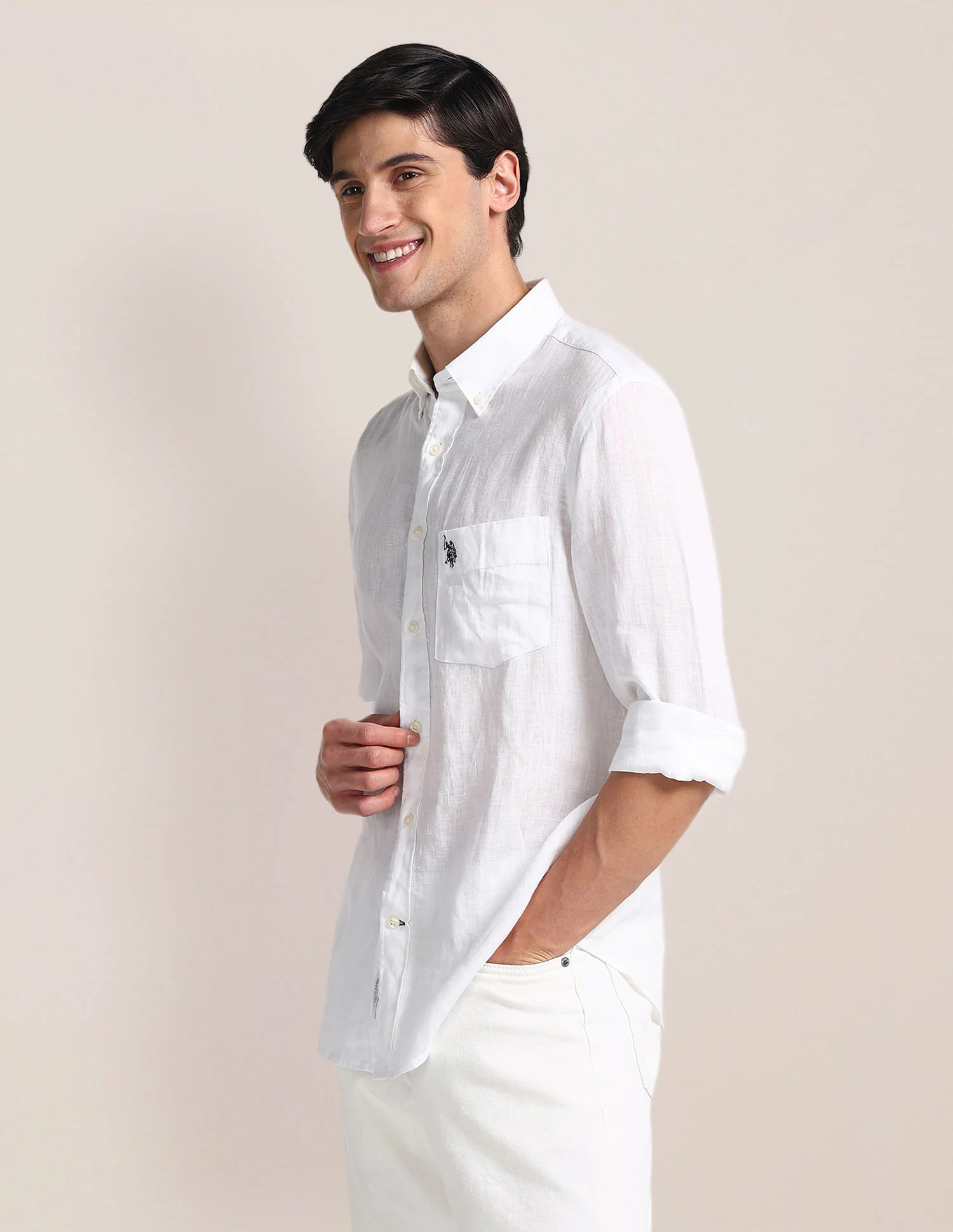 Tailored Fit Linen Shirt - Image 4