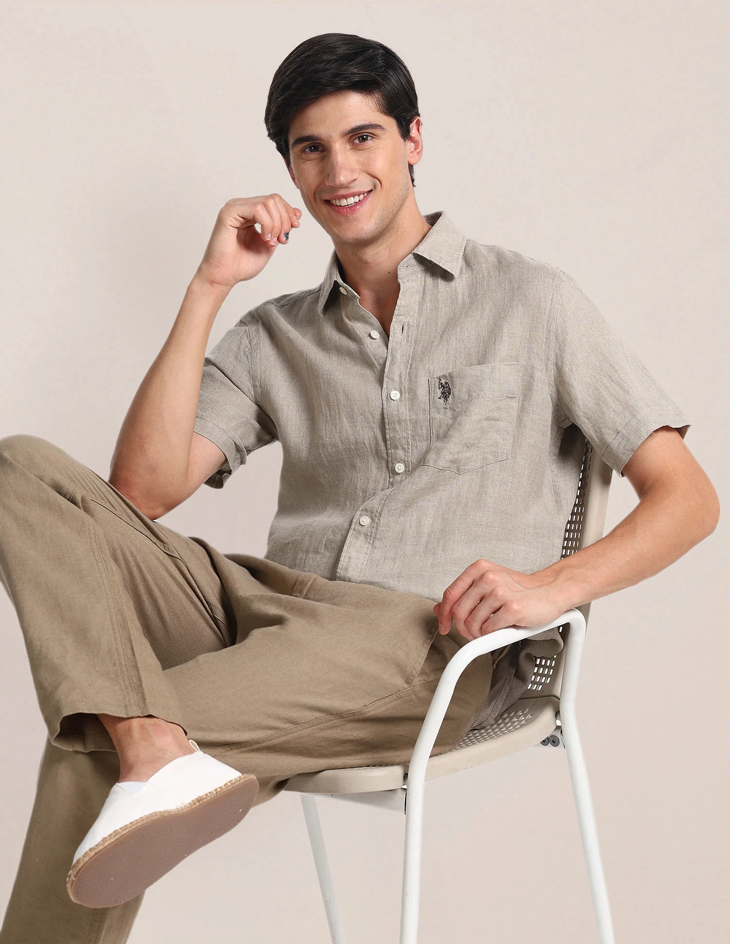 Tailored Fit Linen Shirt - Image 7