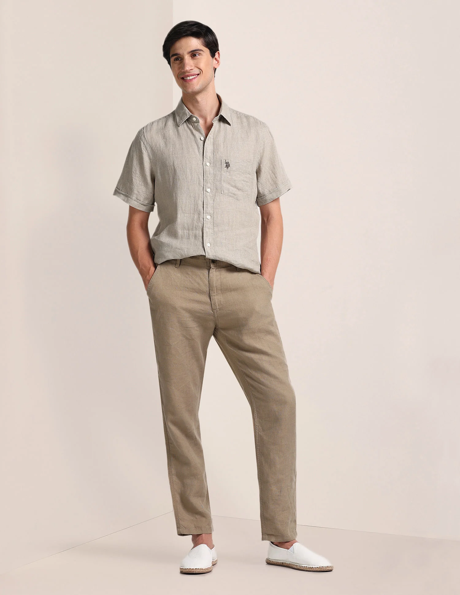 Tailored Fit Linen Shirt - Image 8