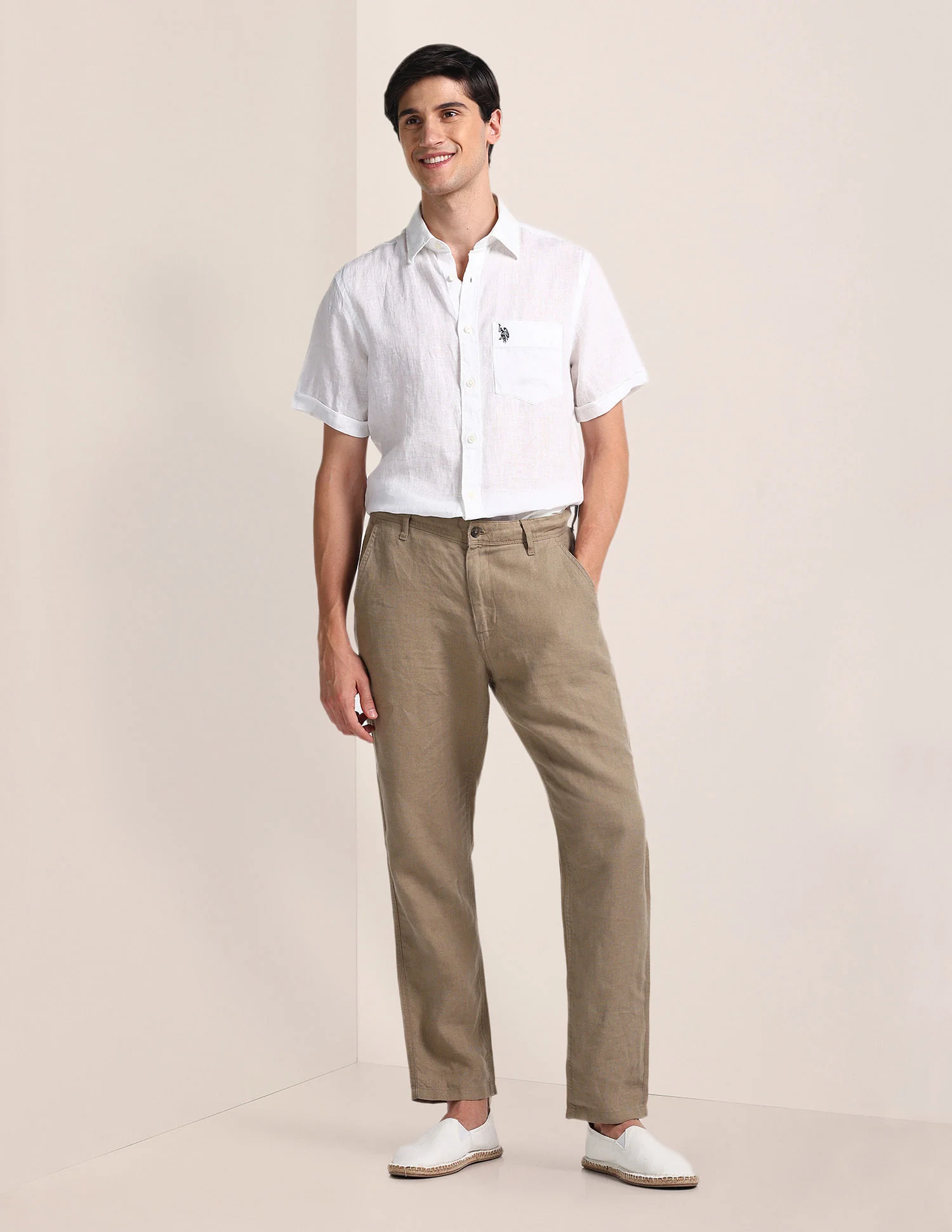 Tailored Fit Linen Shirt - Image 3