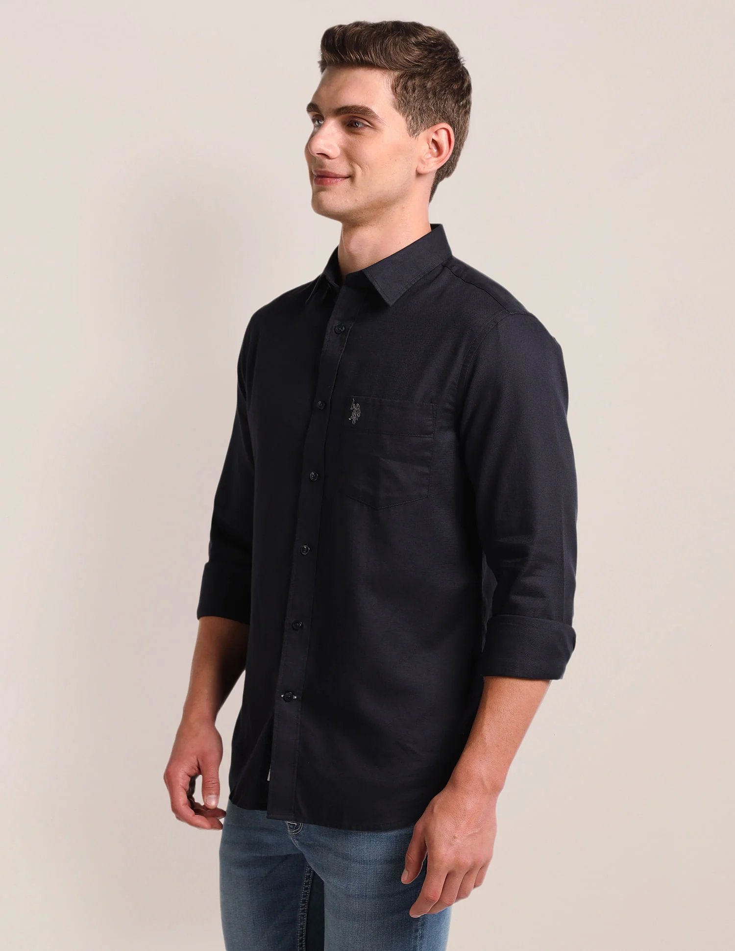 Tailored Regular Fit Solid Shirt - Image 4