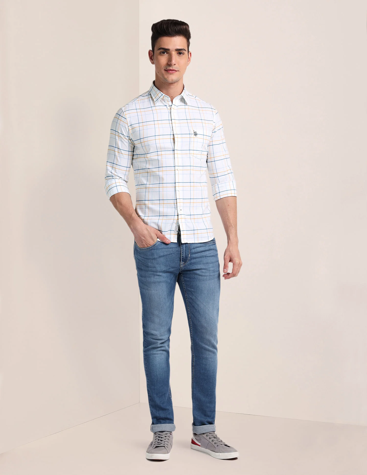 Textured Tartan Oxford Shirt - Image 3