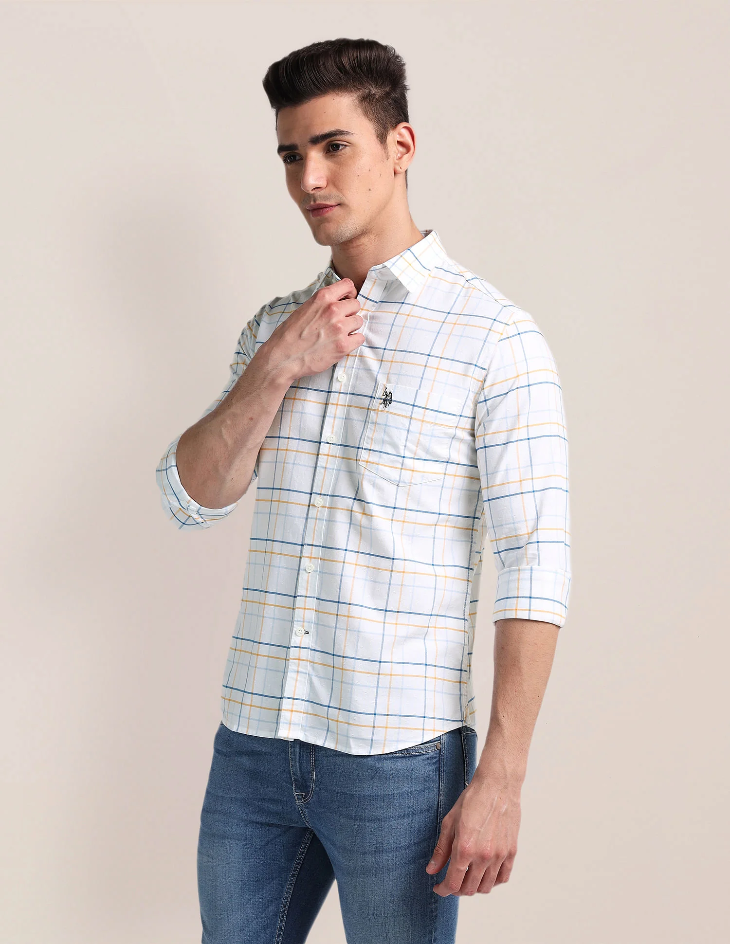 Textured Tartan Oxford Shirt - Image 4