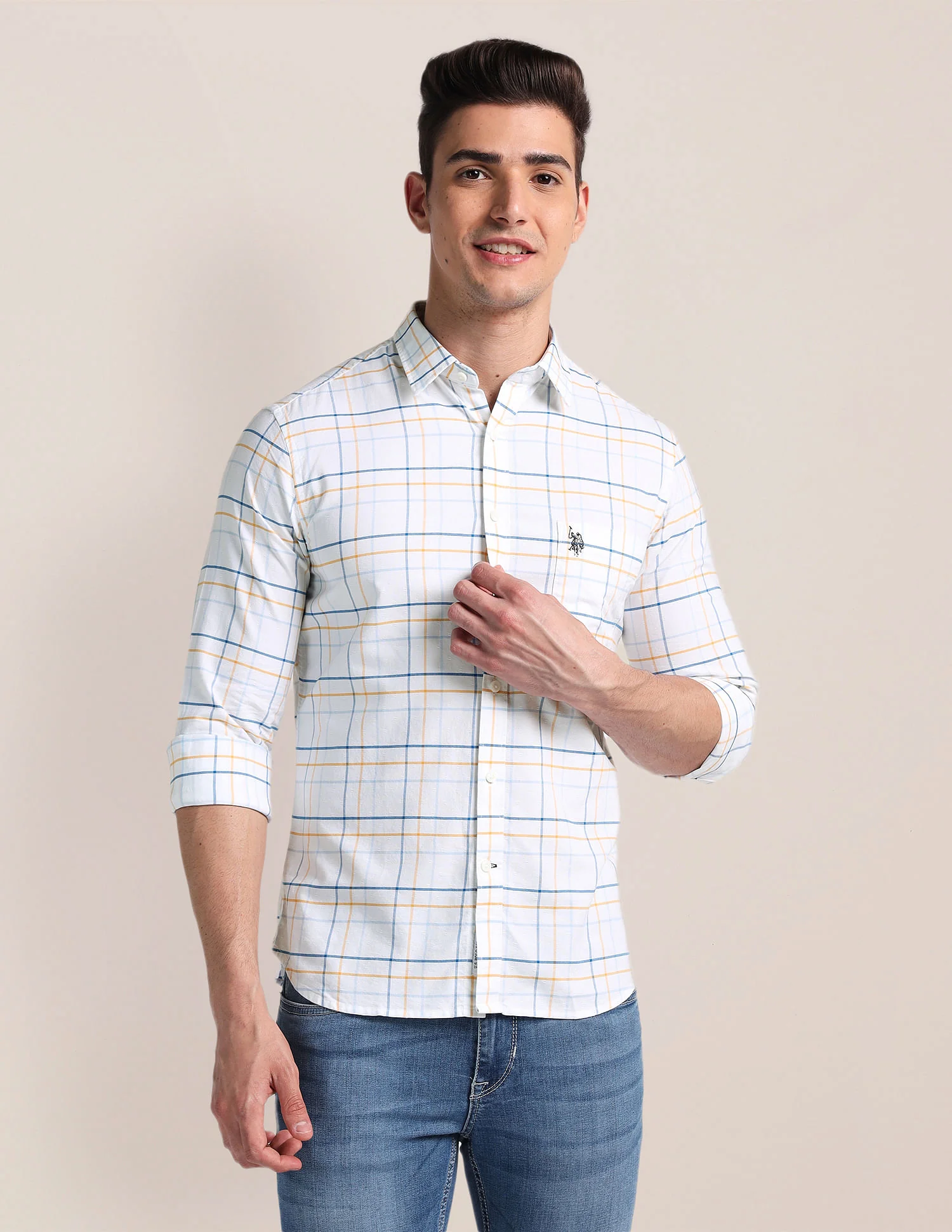 Textured Tartan Oxford Shirt - Image 6