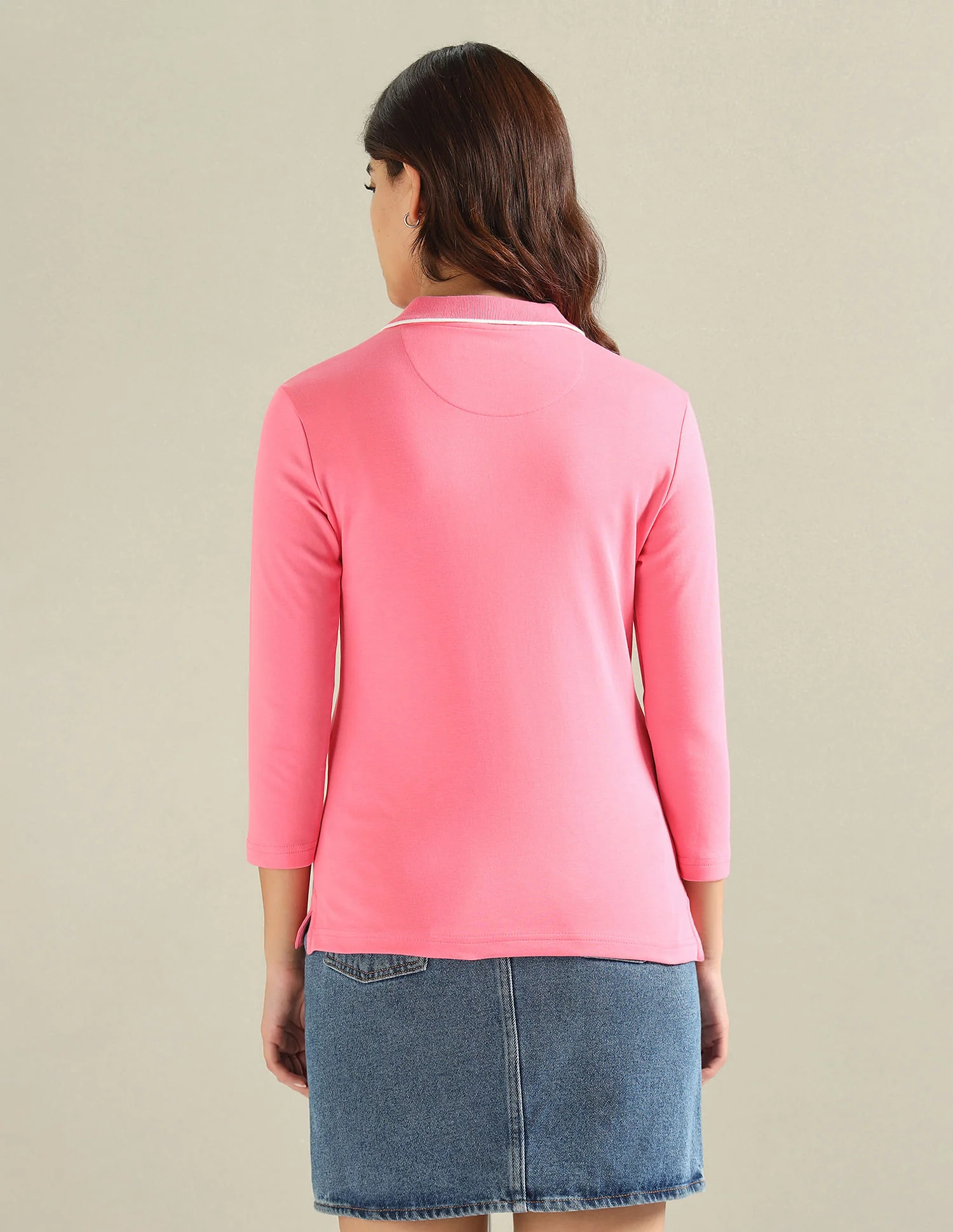 Tipped Collar Solid Polo Shirt - Image 5