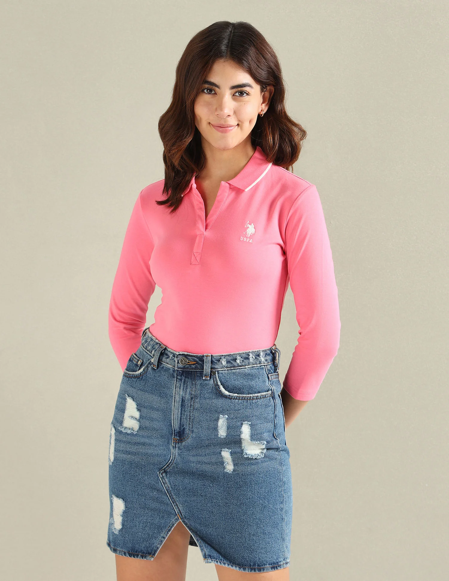 Tipped Collar Solid Polo Shirt - Image 6
