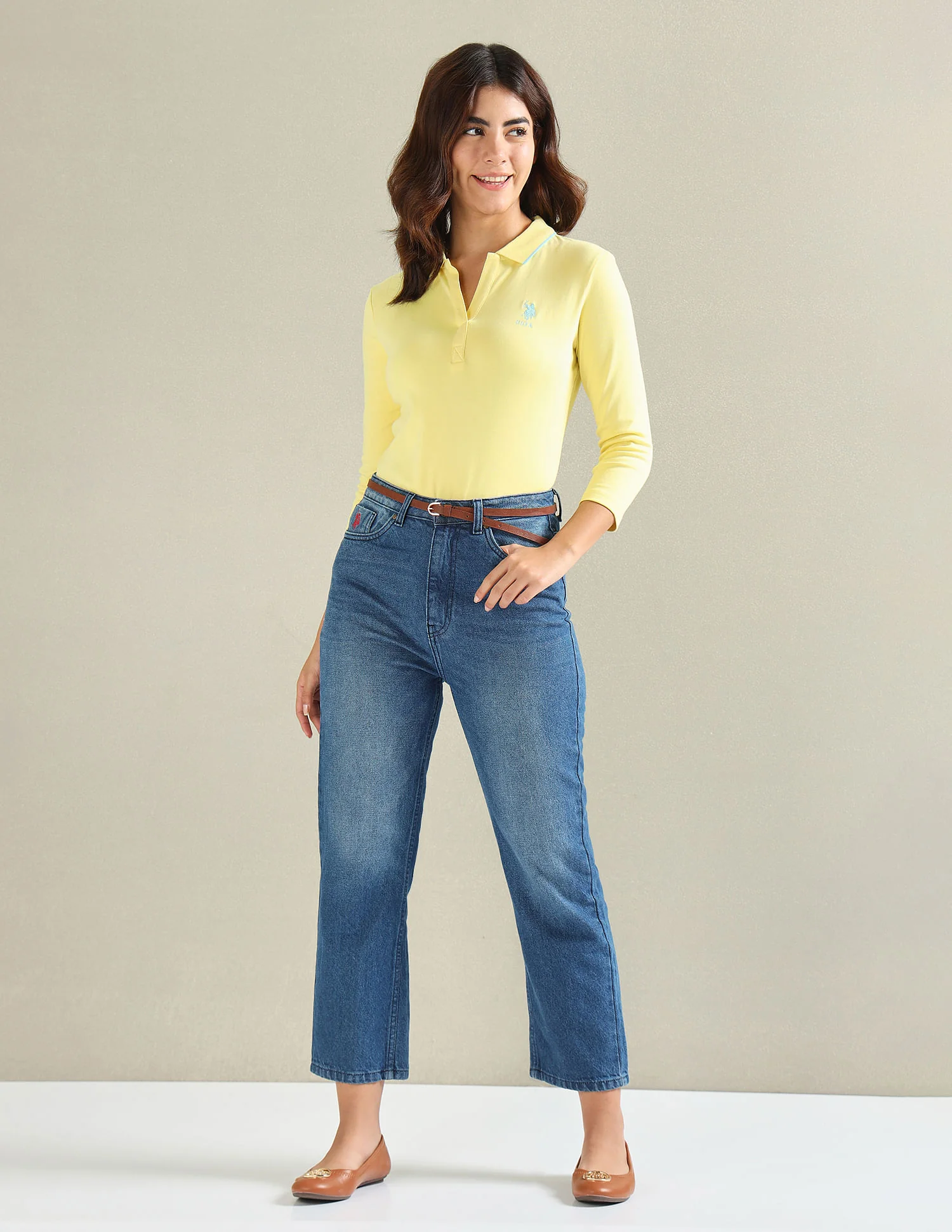 Tipped Collar Solid Polo Shirt - Image 3
