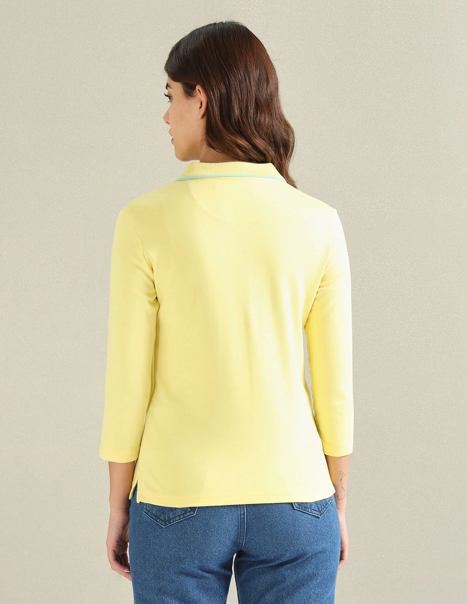 Tipped Collar Solid Polo Shirt - Image 5