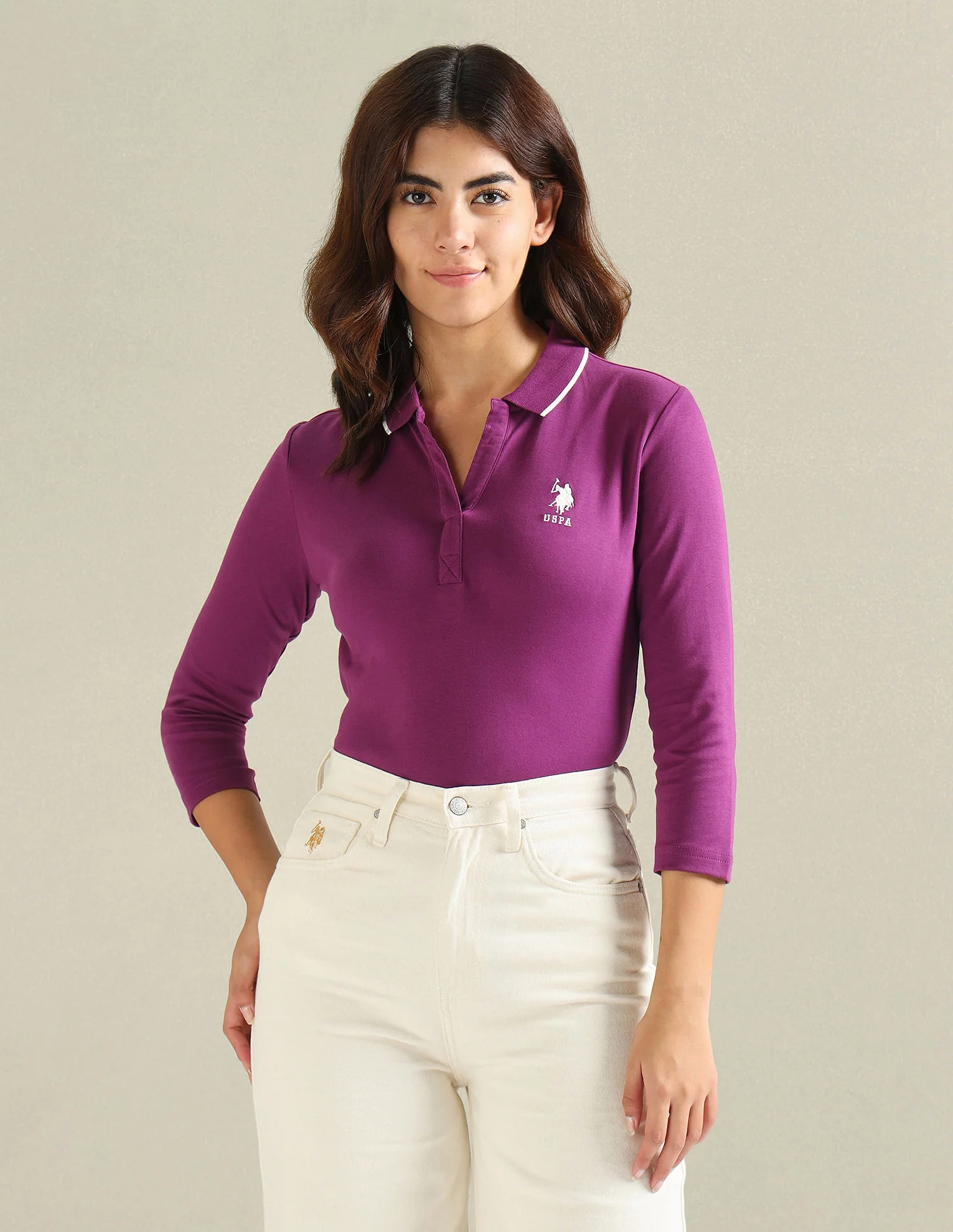 Tipped Collar Solid Polo Shirt - Image 6