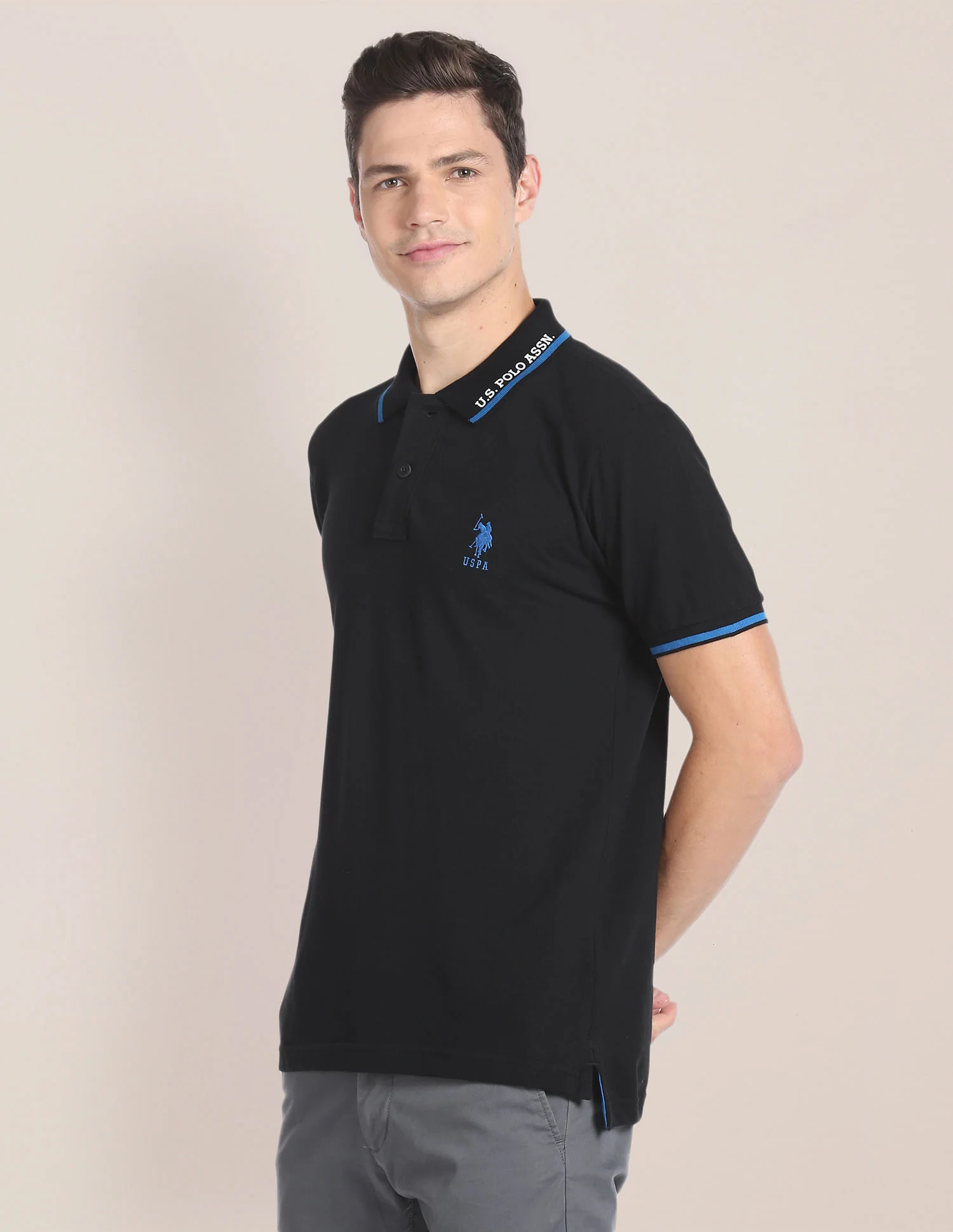 Tipped Collar Cotton Polo Shirt - Image 4