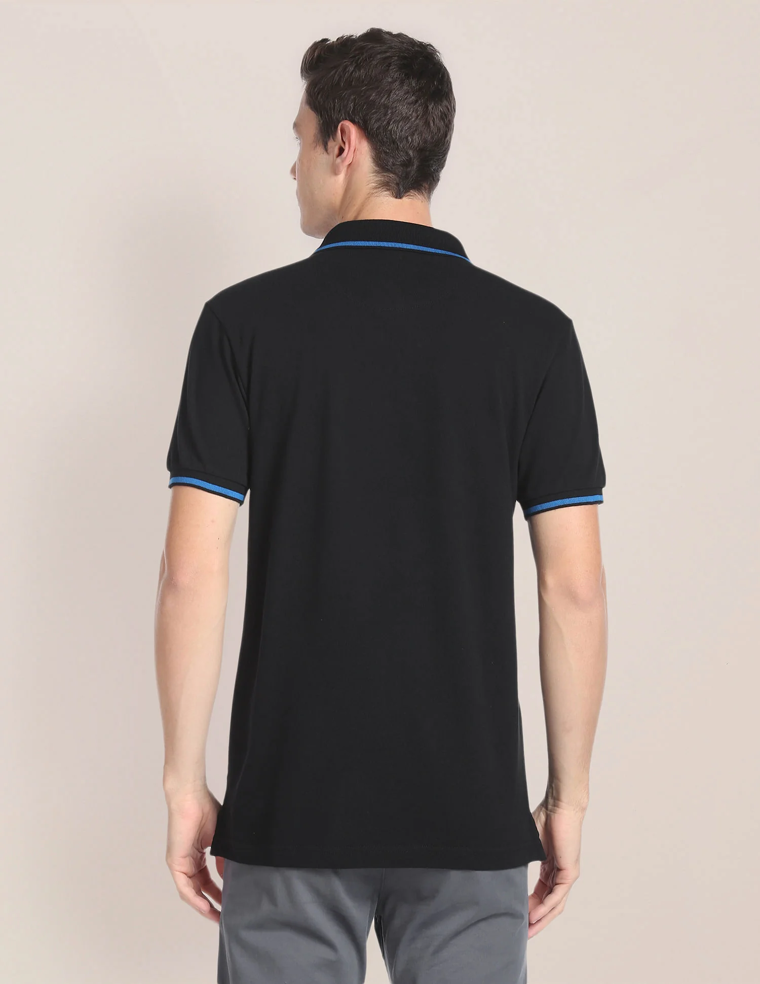Tipped Collar Cotton Polo Shirt - Image 5