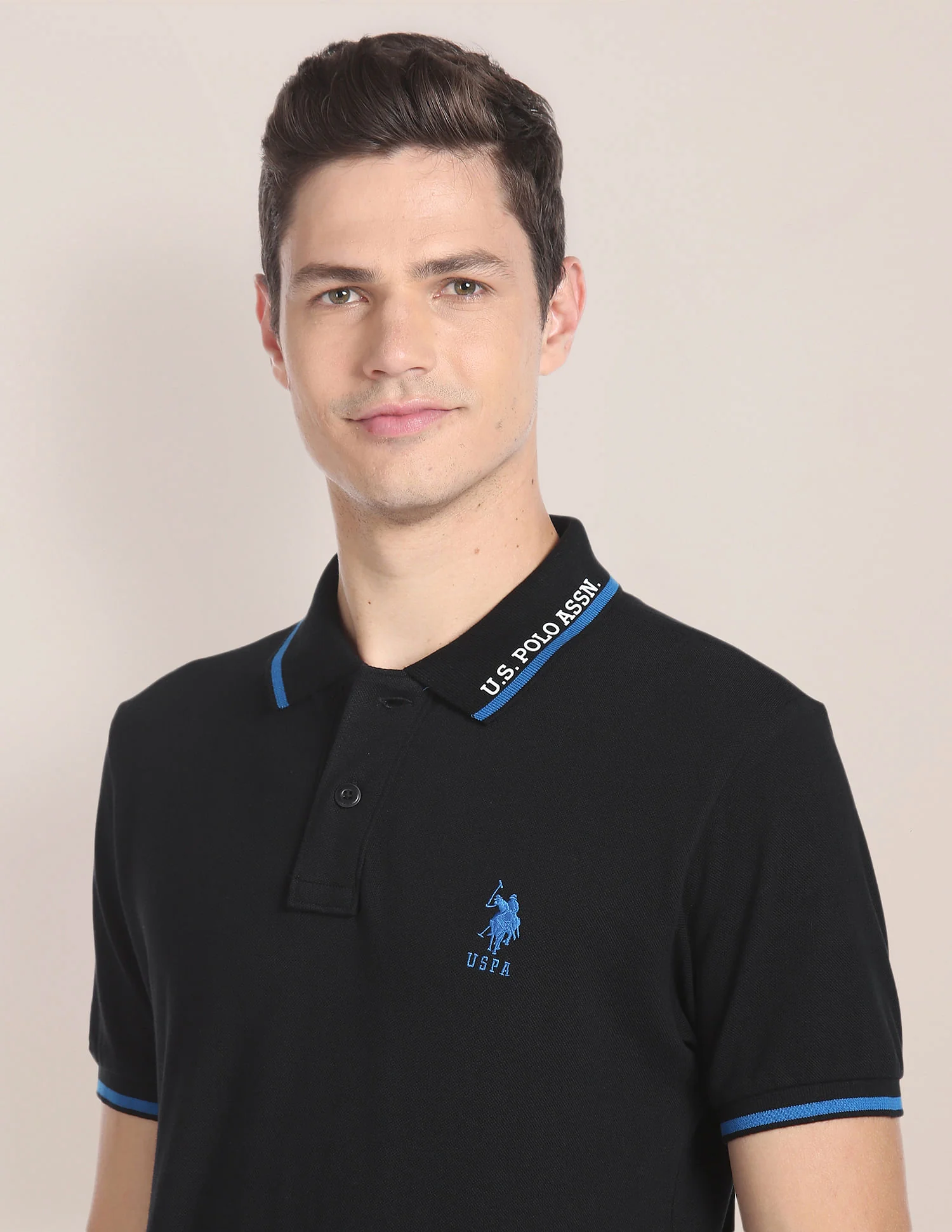 Tipped Collar Cotton Polo Shirt - Image 7