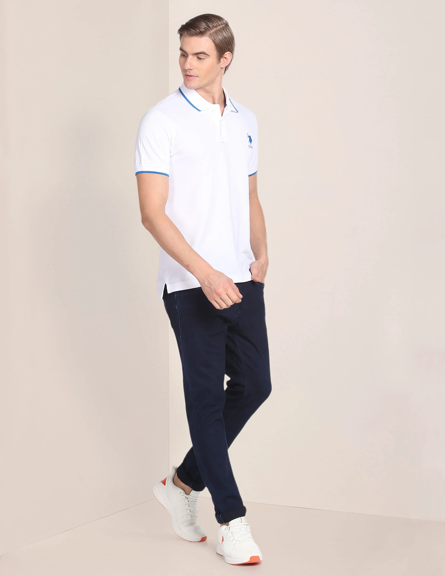 Tipped Collar Cotton Polo Shirt - Image 3