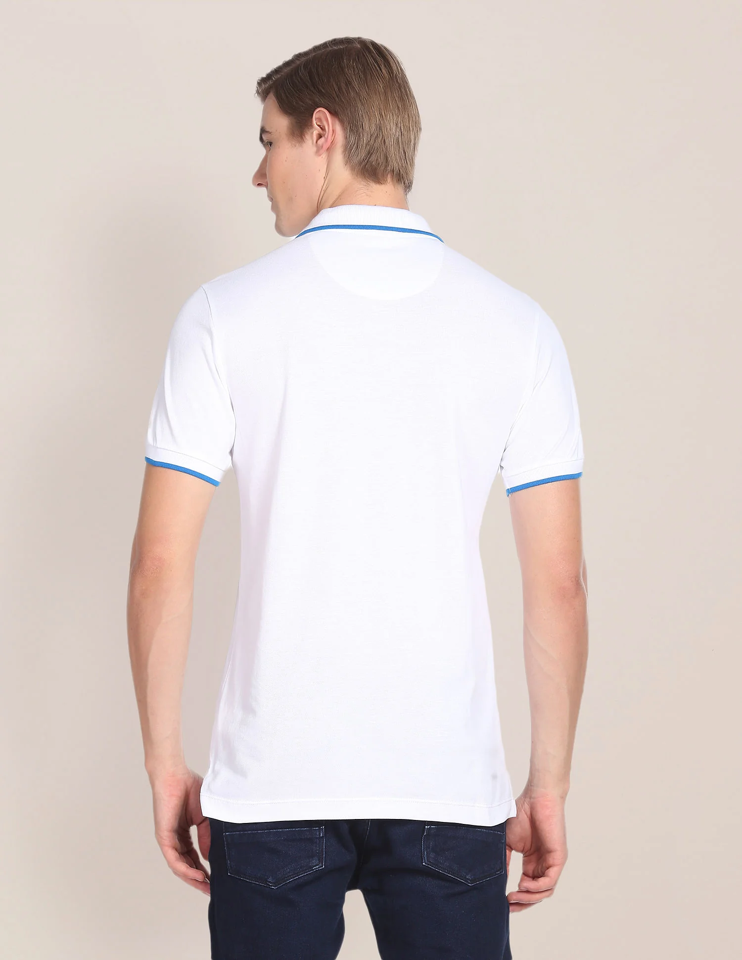 Tipped Collar Cotton Polo Shirt - Image 5
