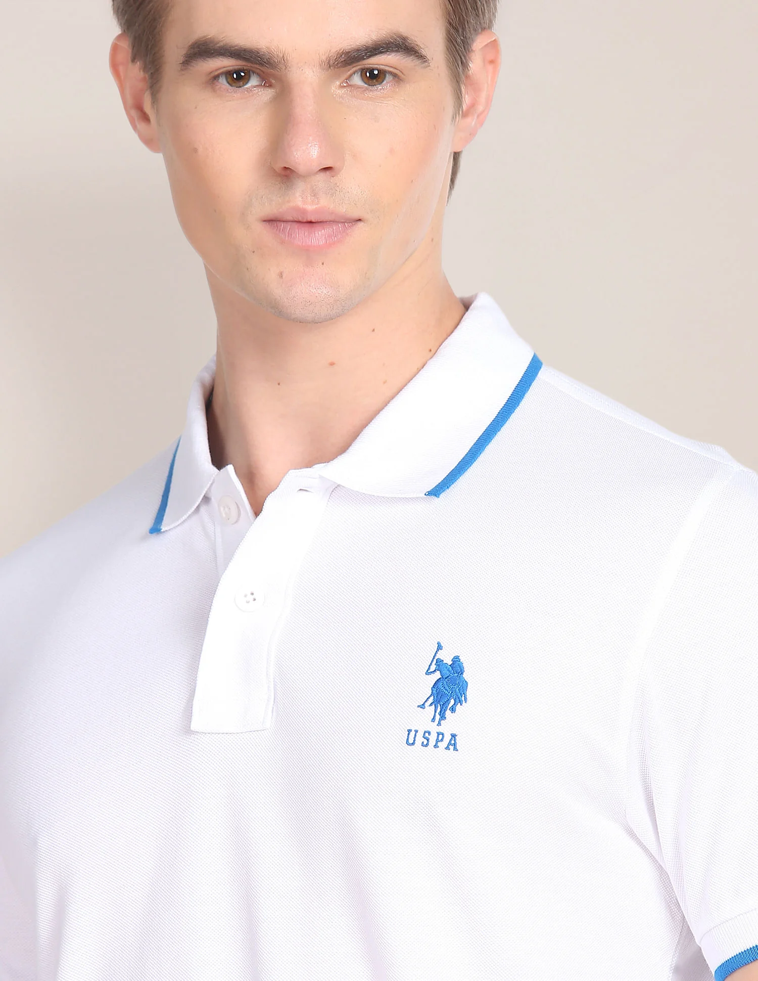 Tipped Collar Cotton Polo Shirt - Image 6