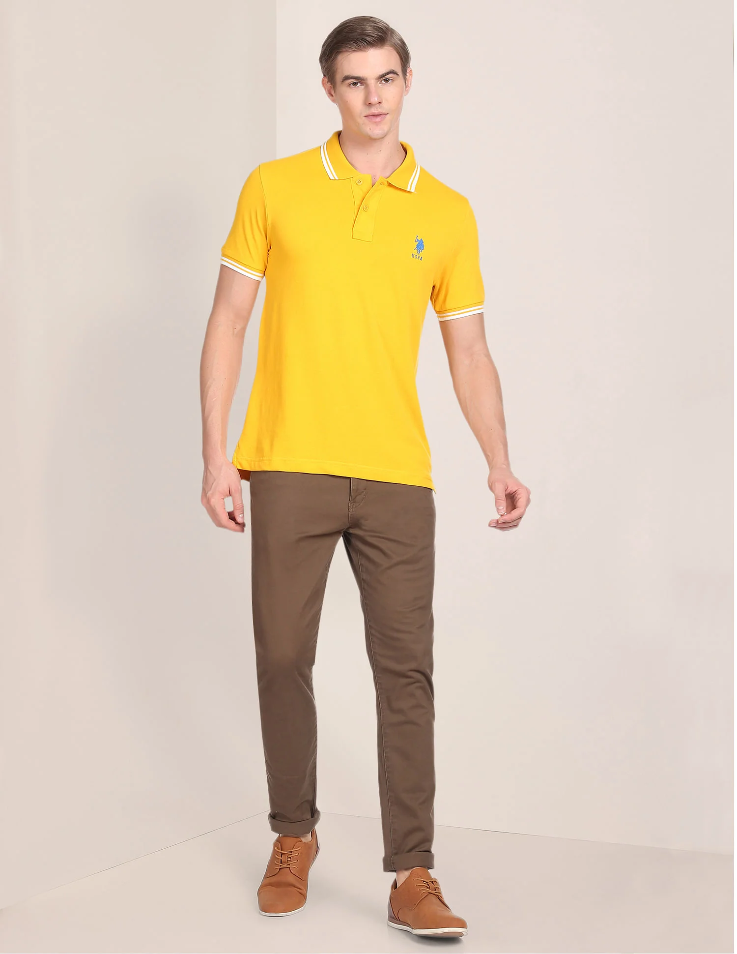 Tipped Collar Cotton Polo Shirt - Image 3