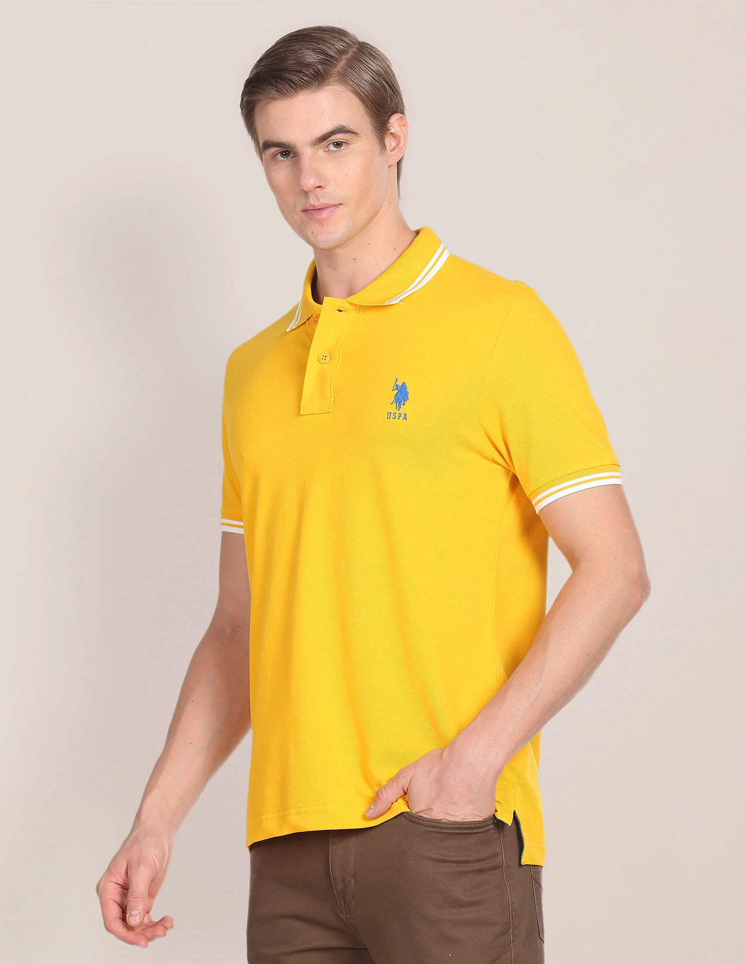 Tipped Collar Cotton Polo Shirt - Image 4