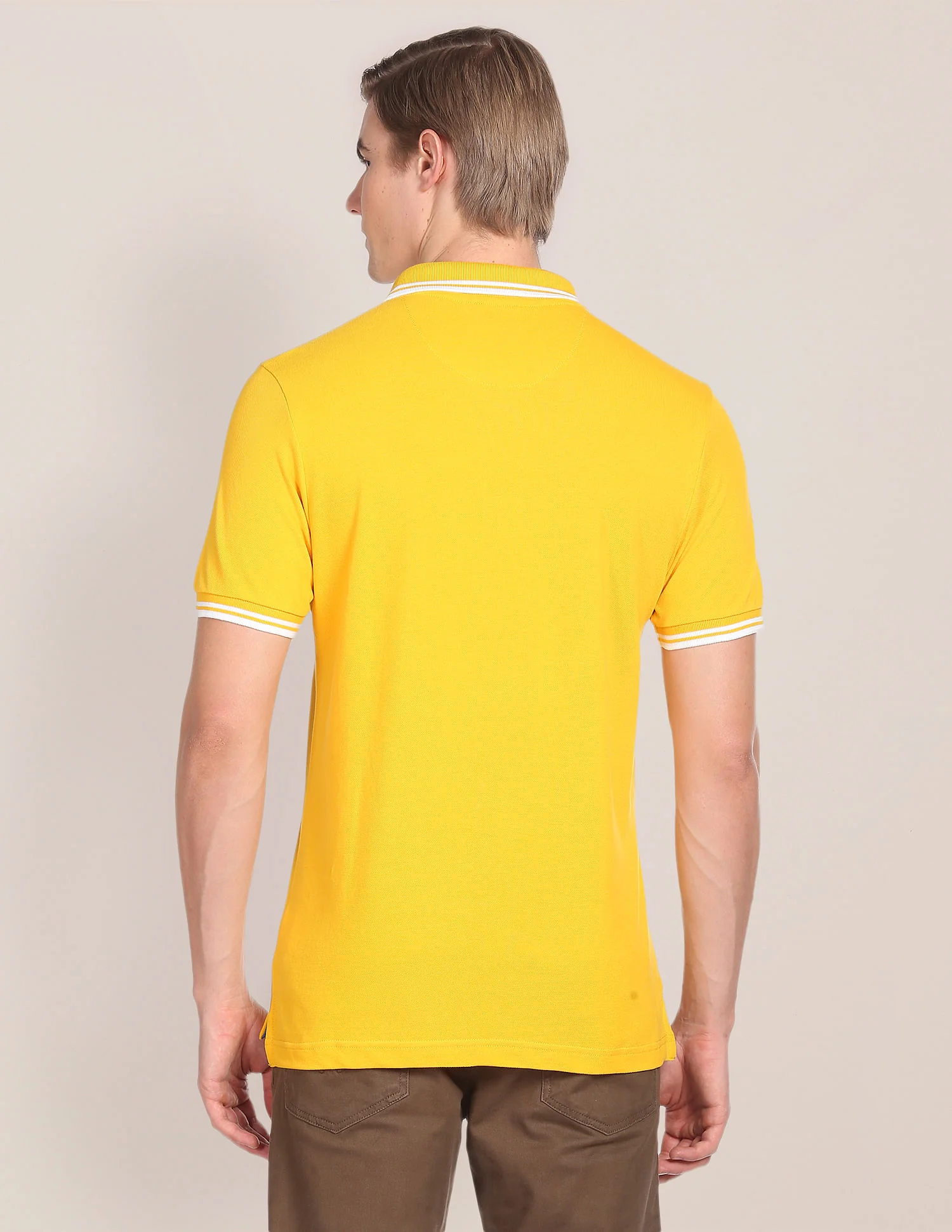 Tipped Collar Cotton Polo Shirt - Image 5
