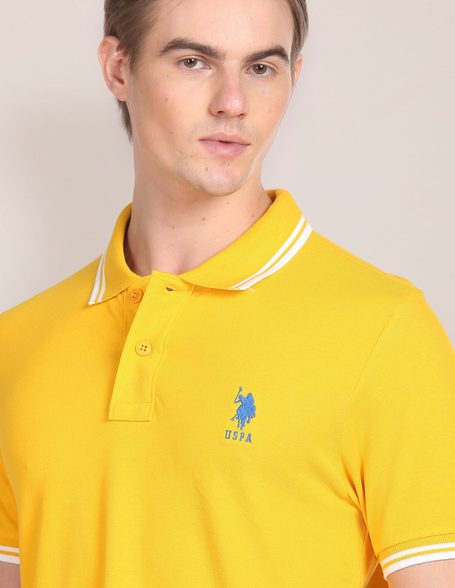 Tipped Collar Cotton Polo Shirt - Image 7