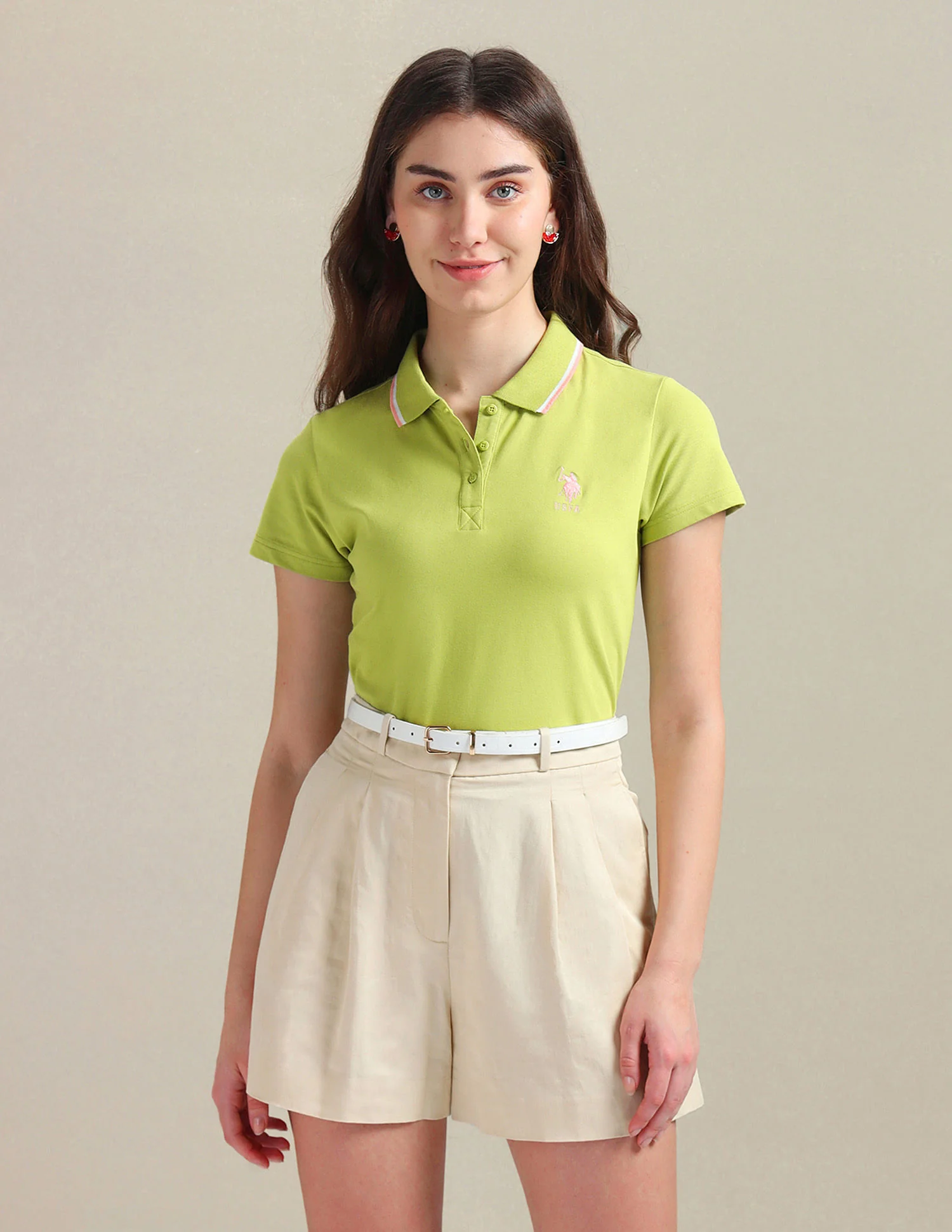 Tipped Collar Cotton Polo Shirt - Image 6