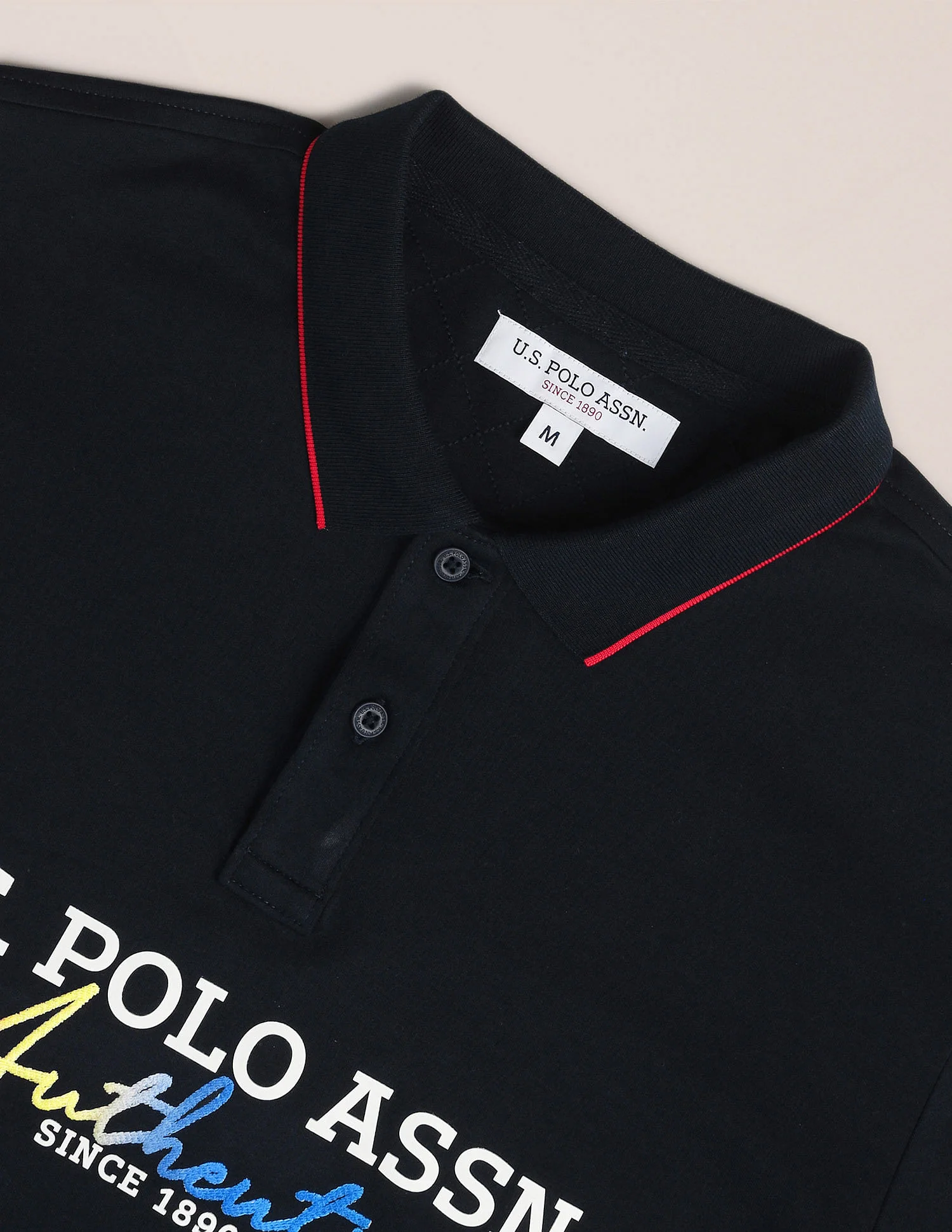 Tipped Collar Embroidered Polo Shirt - Image 2
