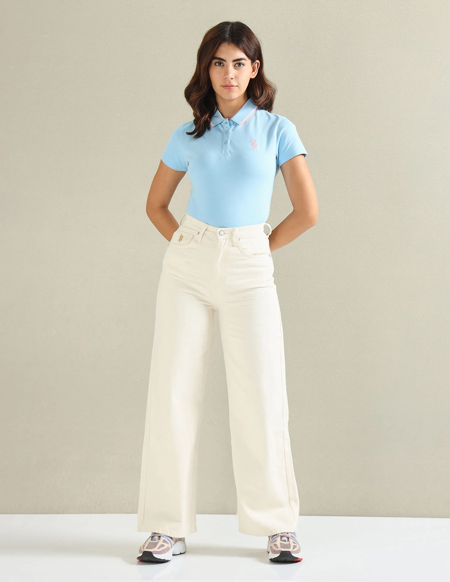 Tipped Collar Cotton Polo Shirt - Image 3
