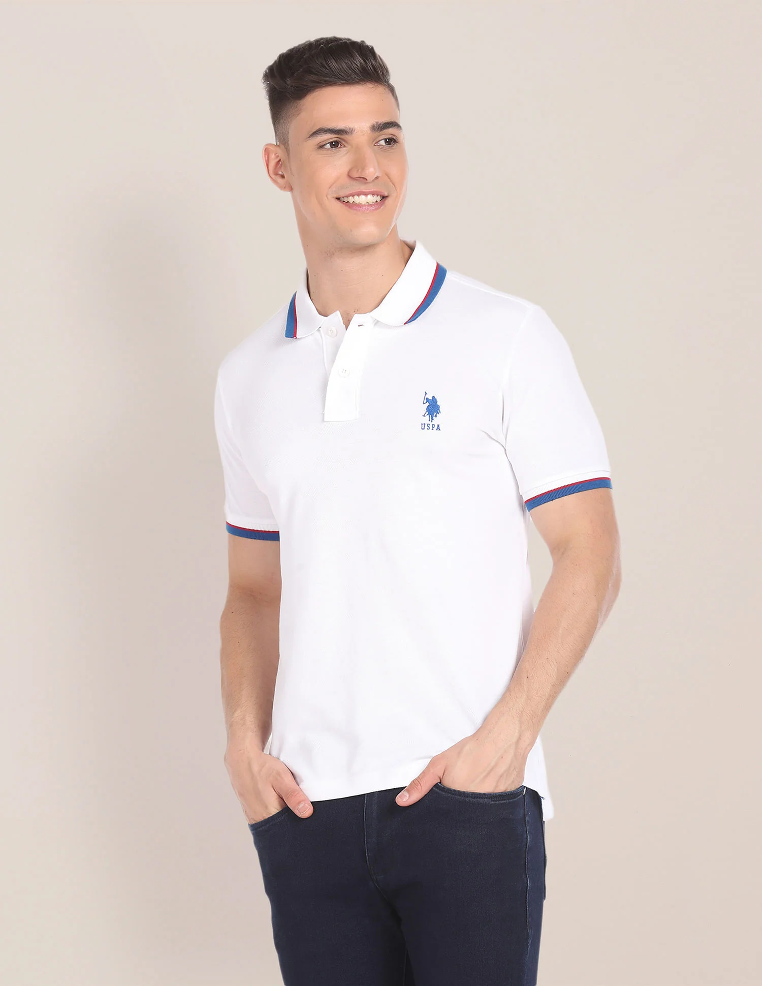 Tipped Collar Slim Fit Polo Shirt
