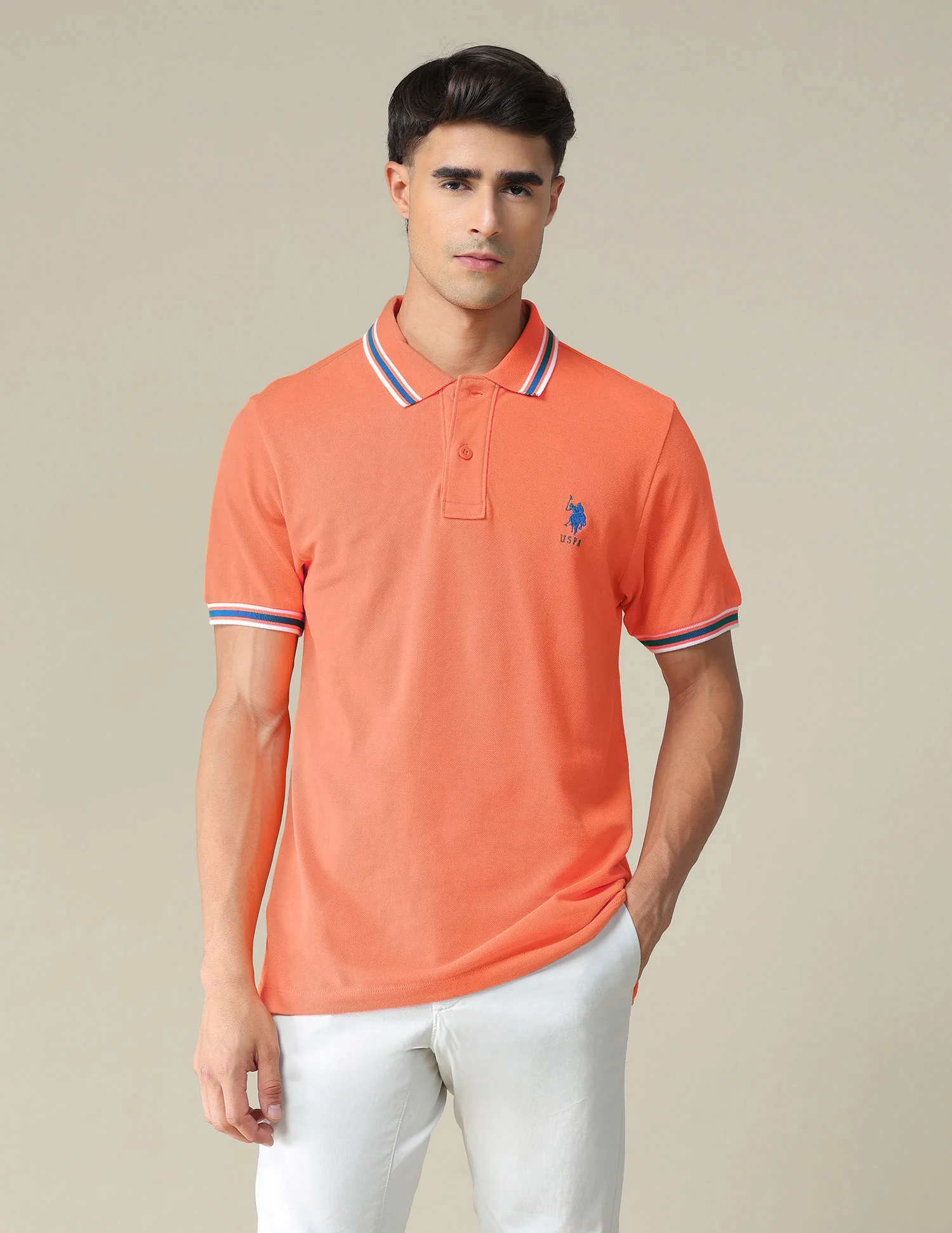 Tipped Collar Slim Fit Polo Shirt - Image 6