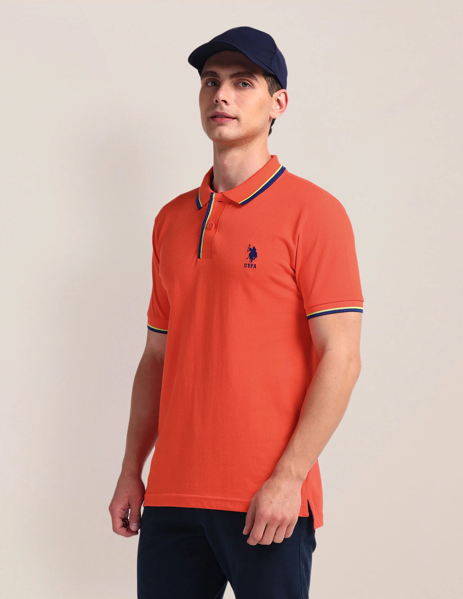 Tipped Collar Slim Polo Shirt