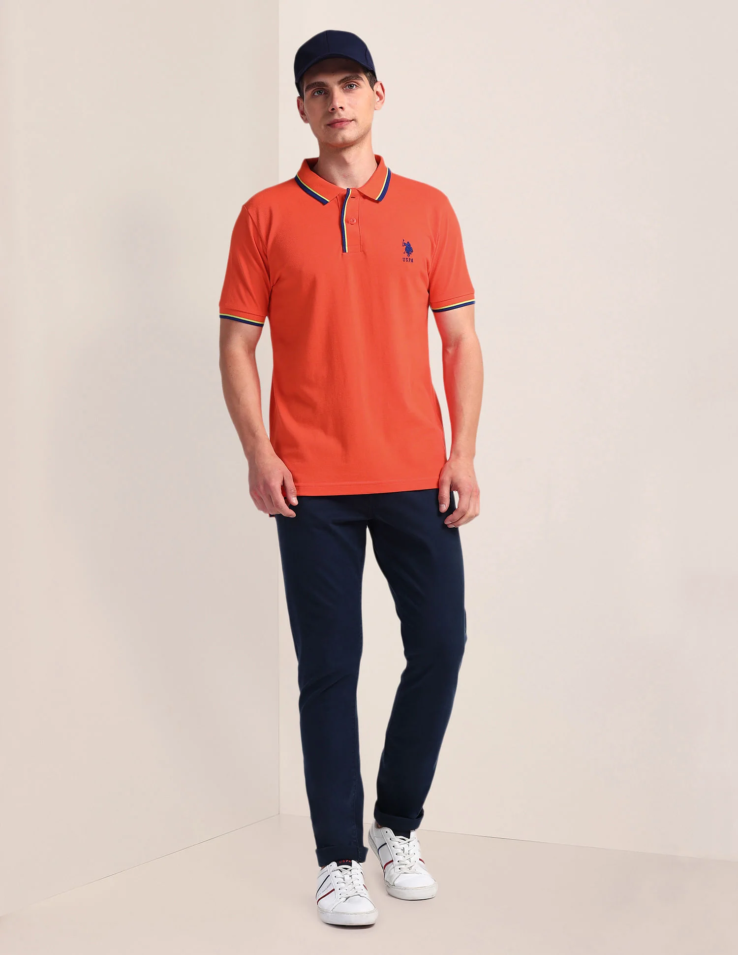 Tipped Collar Slim Polo Shirt - Image 3